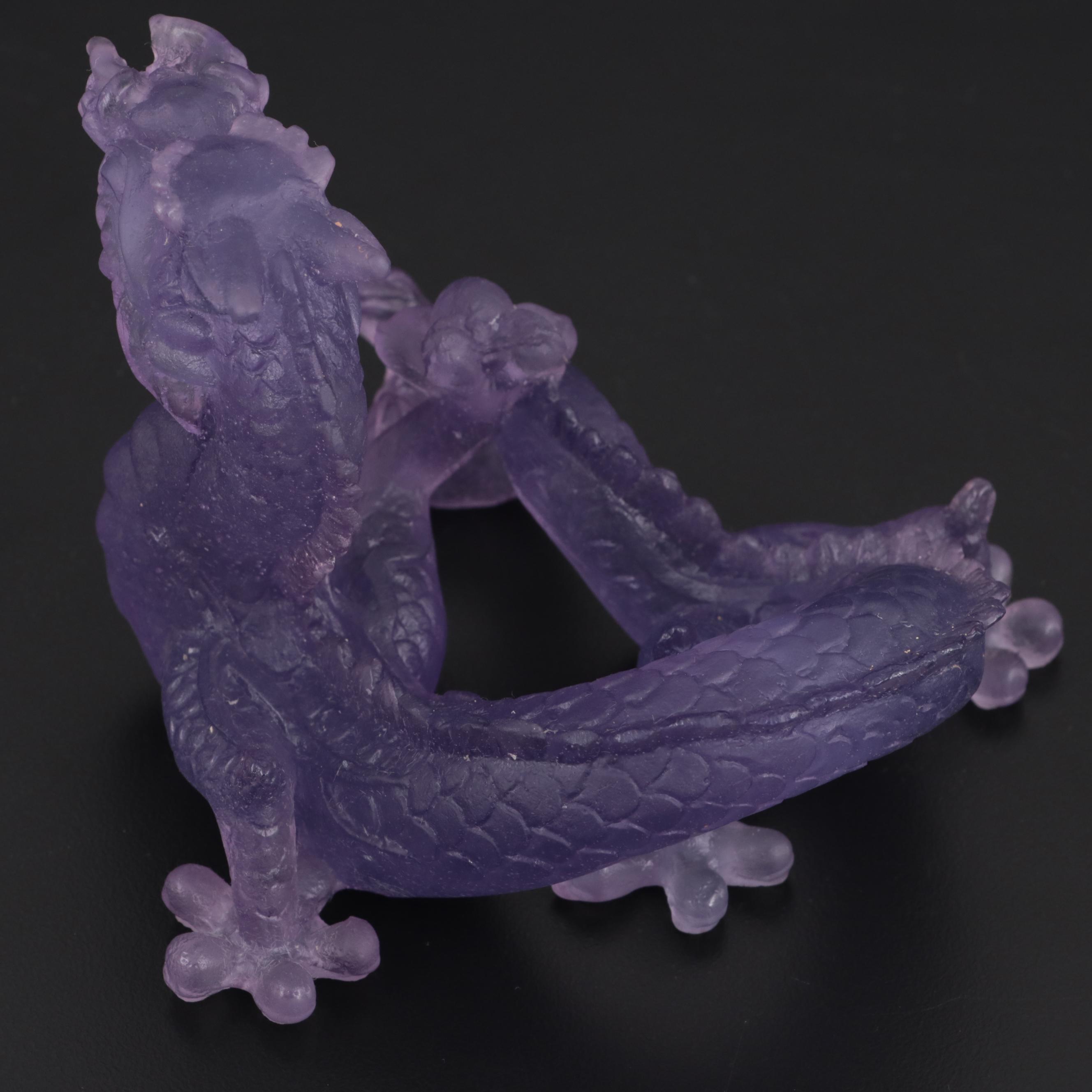 Daum Limited Edition Amethyst Pâte de Verre Dragon Figurine