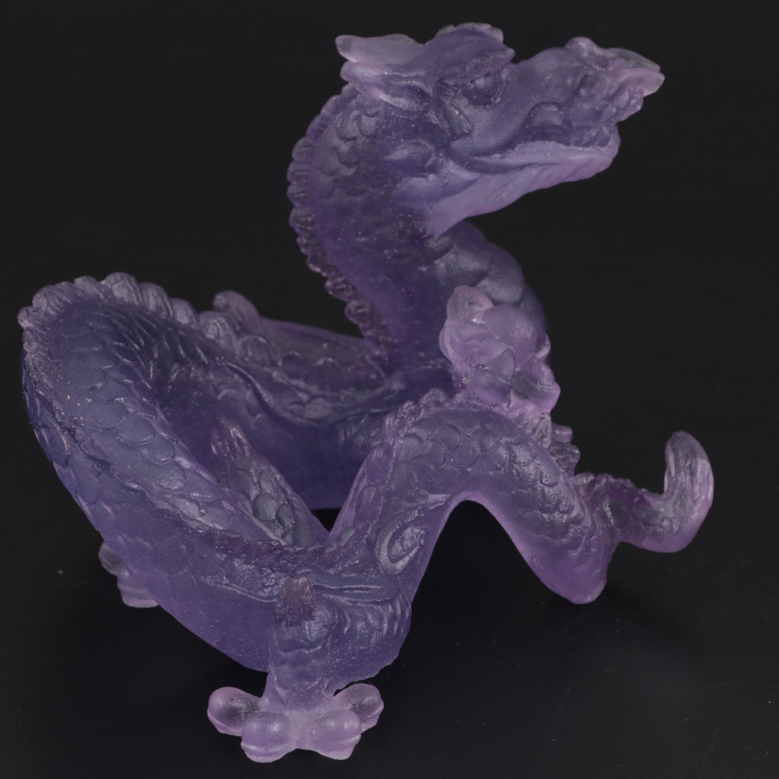 Daum Limited Edition Amethyst Pâte de Verre Dragon Figurine