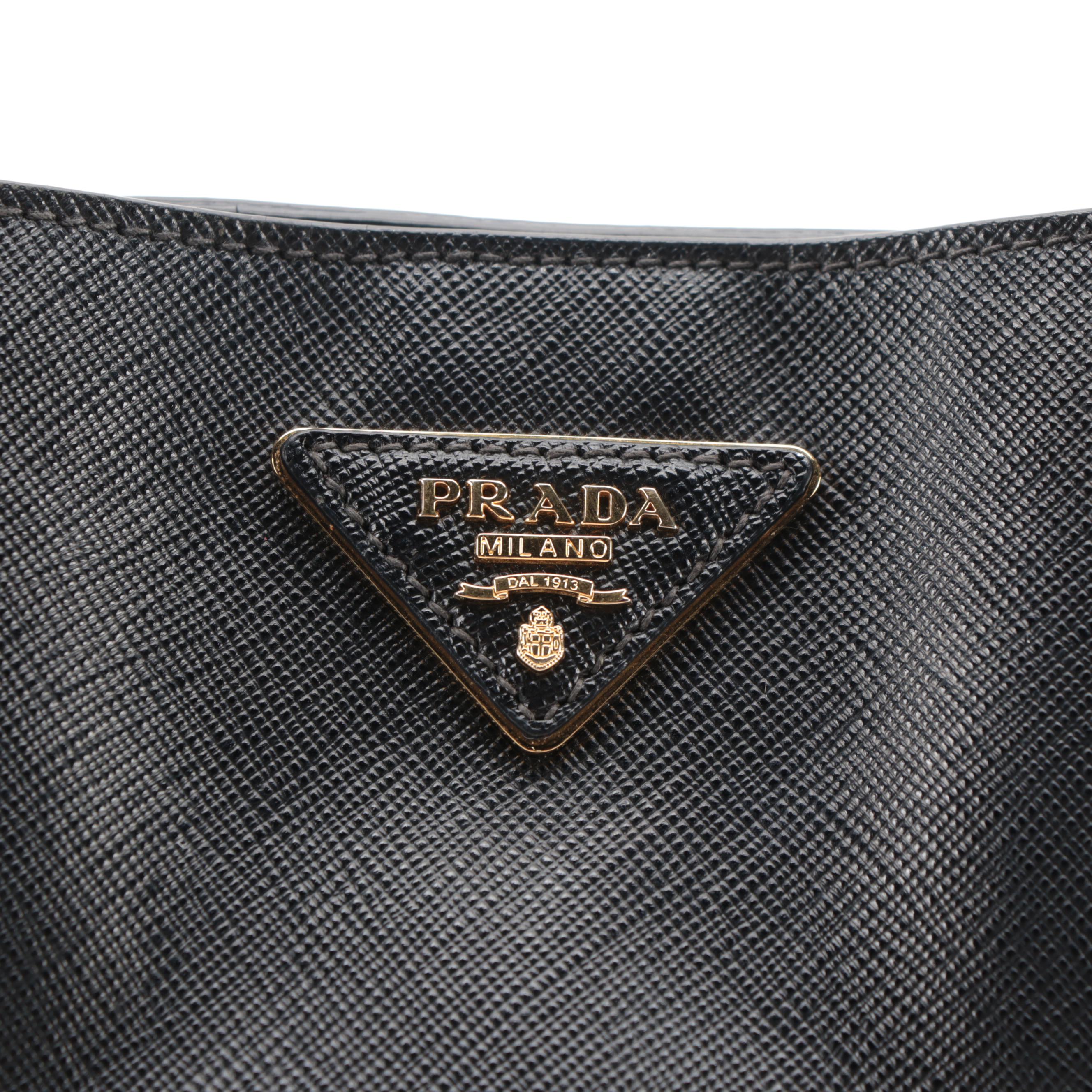 Prada Large Tote Bag in Black Saffiano Leather