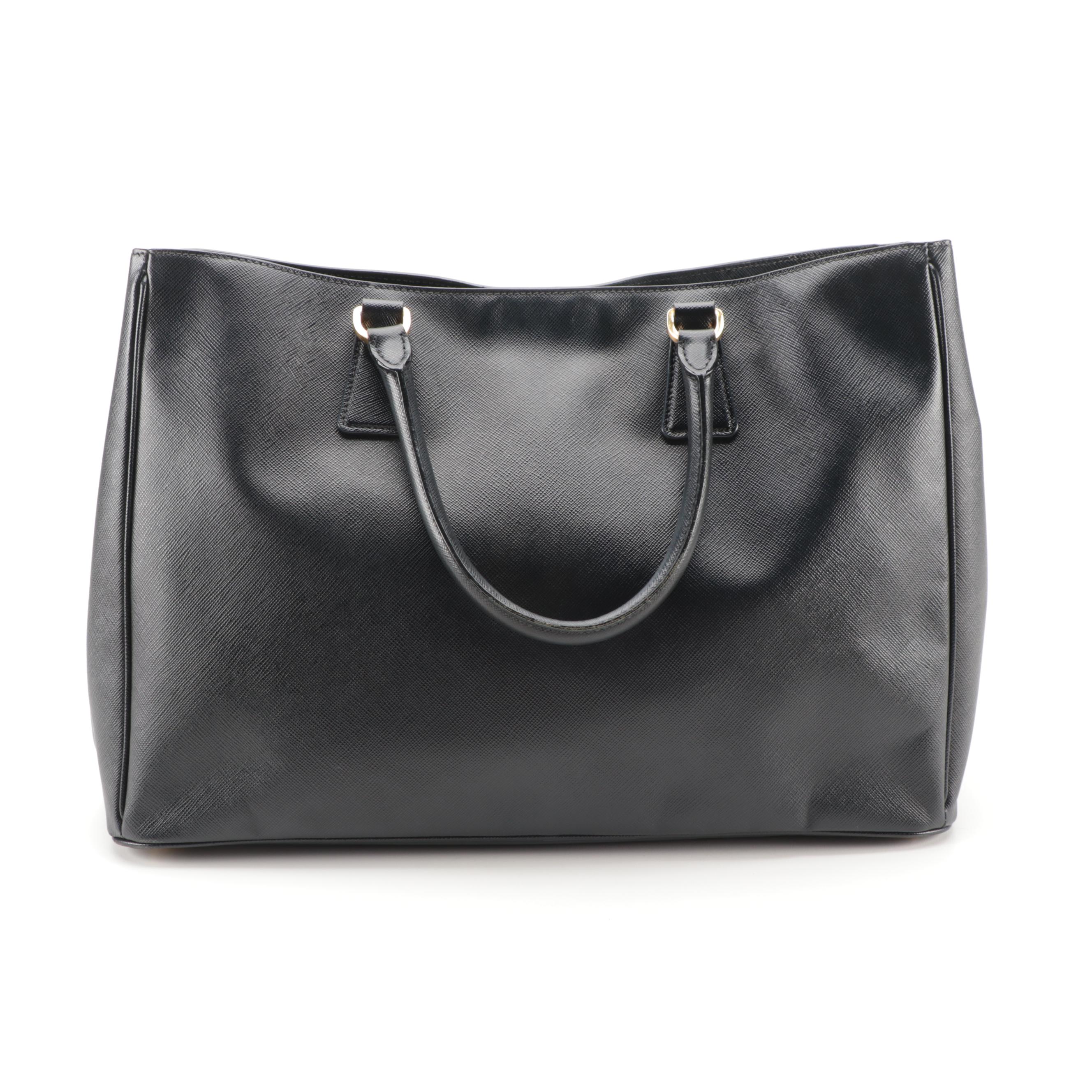 Prada Large Tote Bag in Black Saffiano Leather