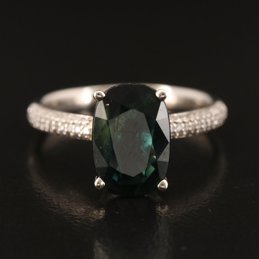14K 3.75 CT Sapphire and Diamond Ring