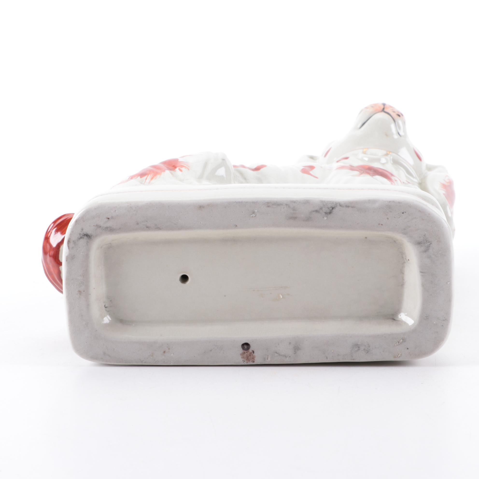 Staffordshire Ceramic Rust Colored Spaniel, Early 20th Century