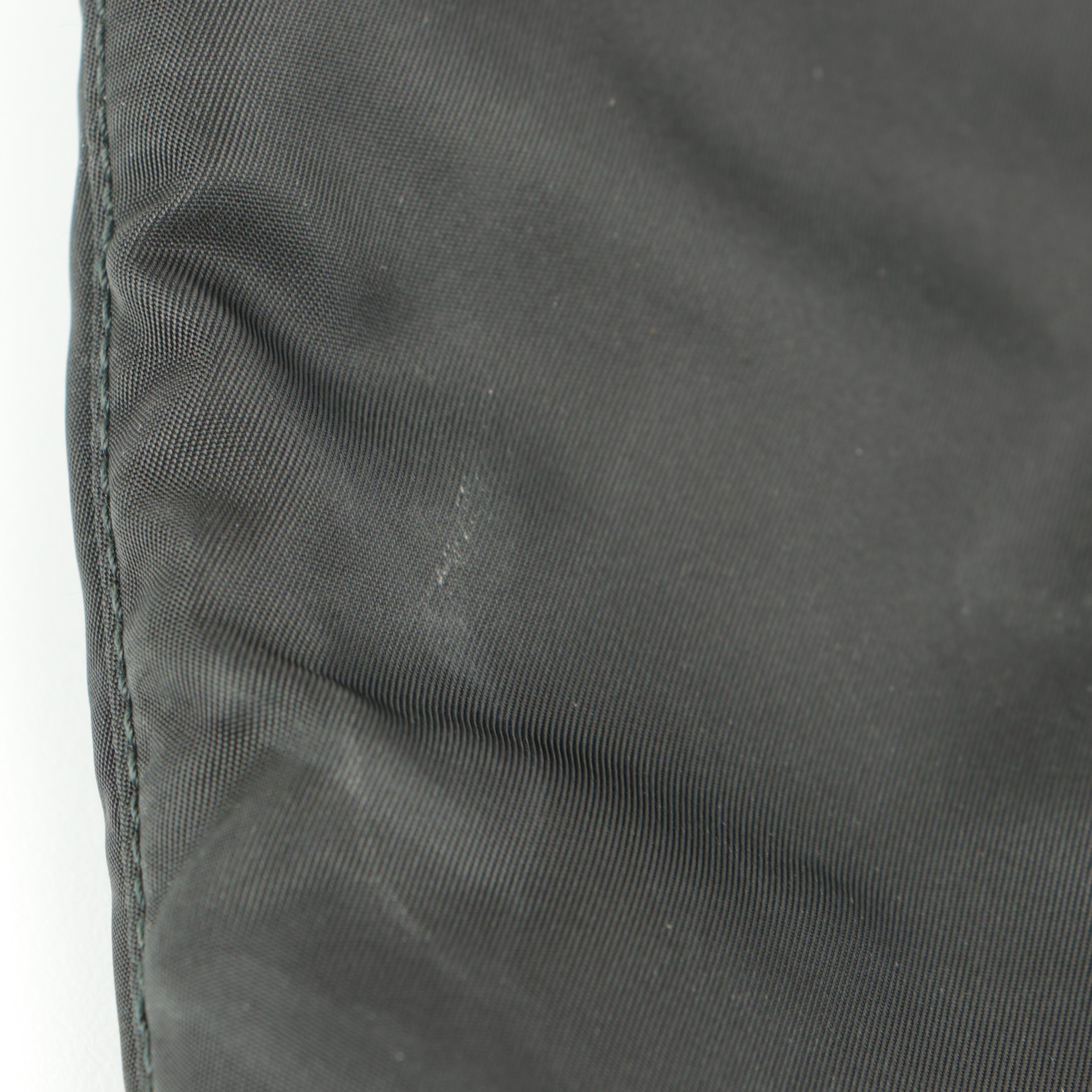 Prada Black Tessuto Nylon Tote with Leather Rose and Leaf Appliqués