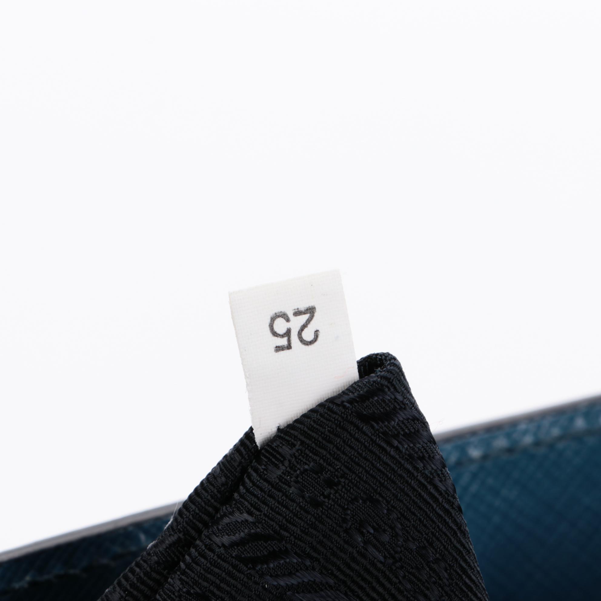 Prada Bicolor Convertible Open Tote in Blue Saffiano Leather