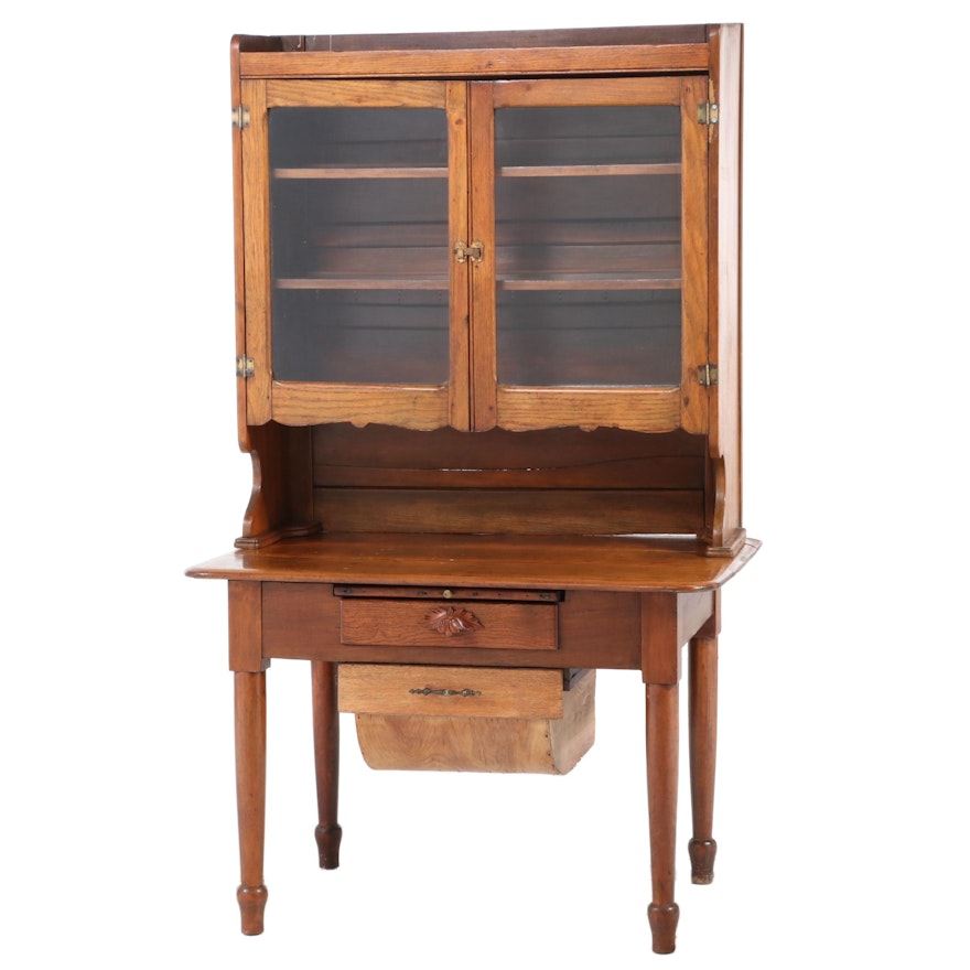 American Primitive Oak and Poplar Kitchen Cabinet, Late 19th/Early 20th Century