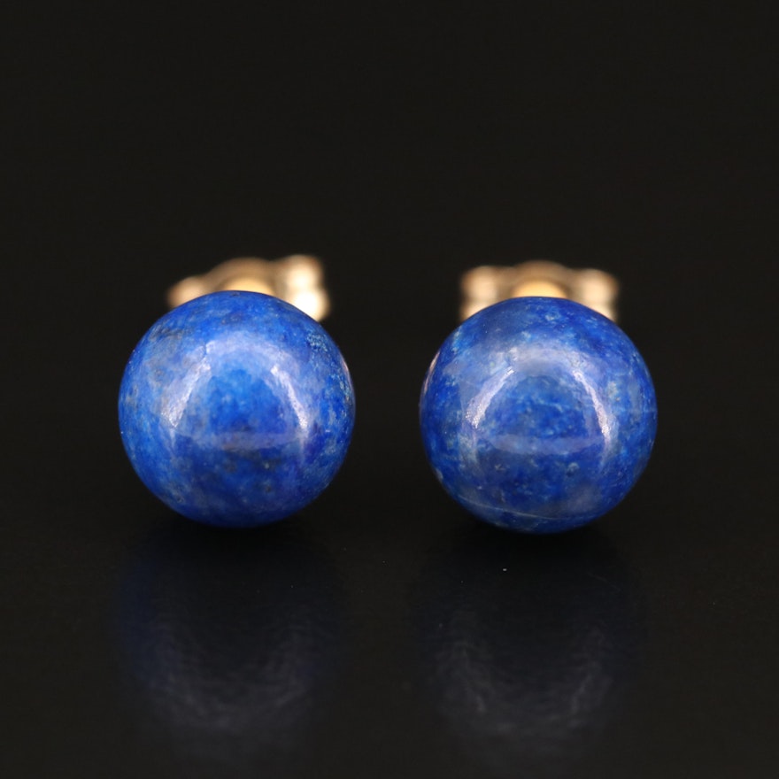 14K Lapis Lazuli Stud Earrings