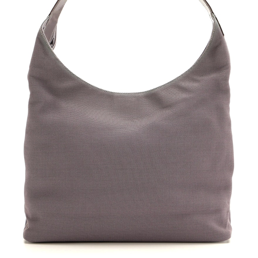 Gucci Lilac Knit Shoulder Bag with Leather Trim