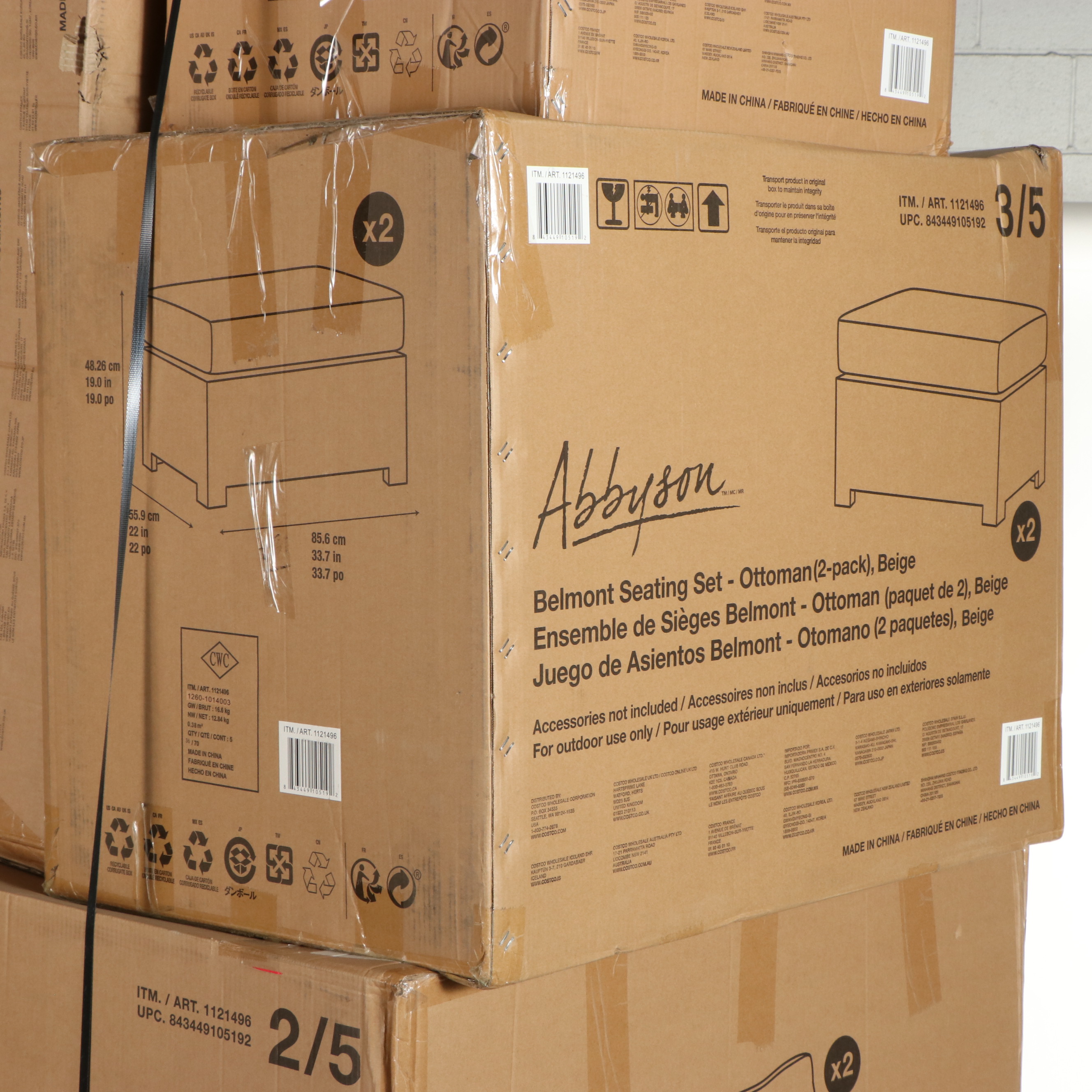 Abbyson Living "Belmont" Seven Piece Patio Seating Set