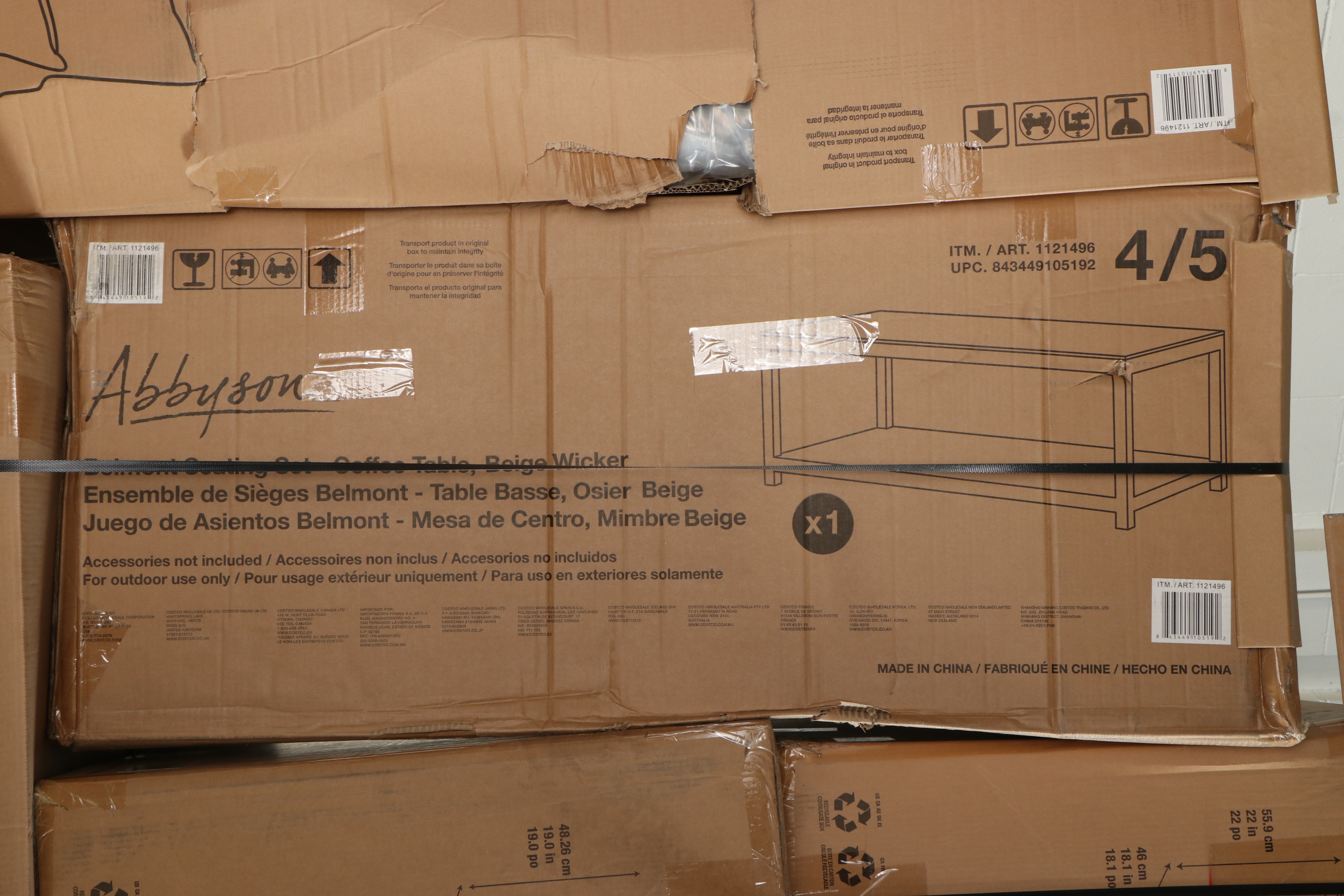 Abbyson Living "Belmont" Seven Piece Patio Seating Set