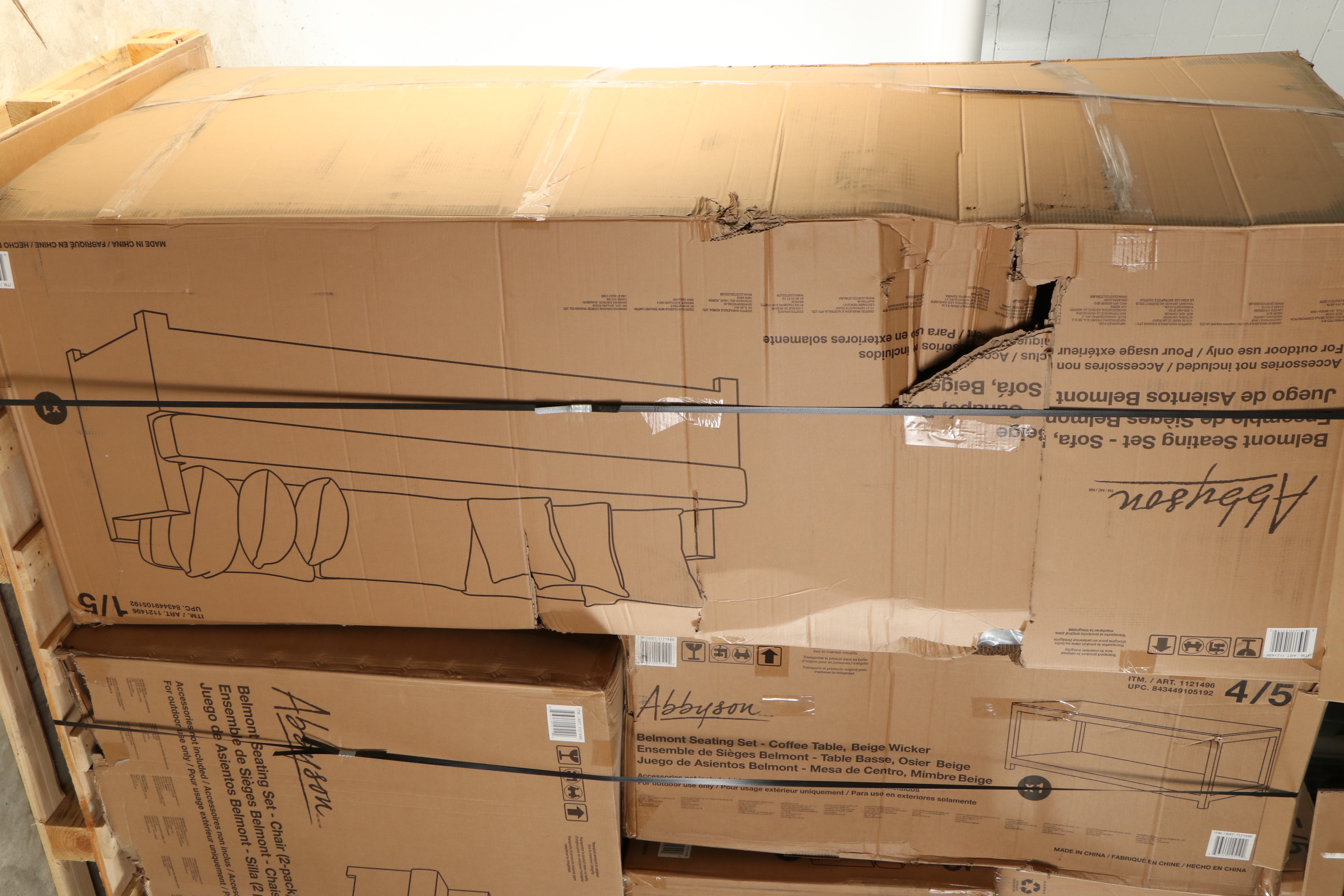 Abbyson Living "Belmont" Seven Piece Patio Seating Set