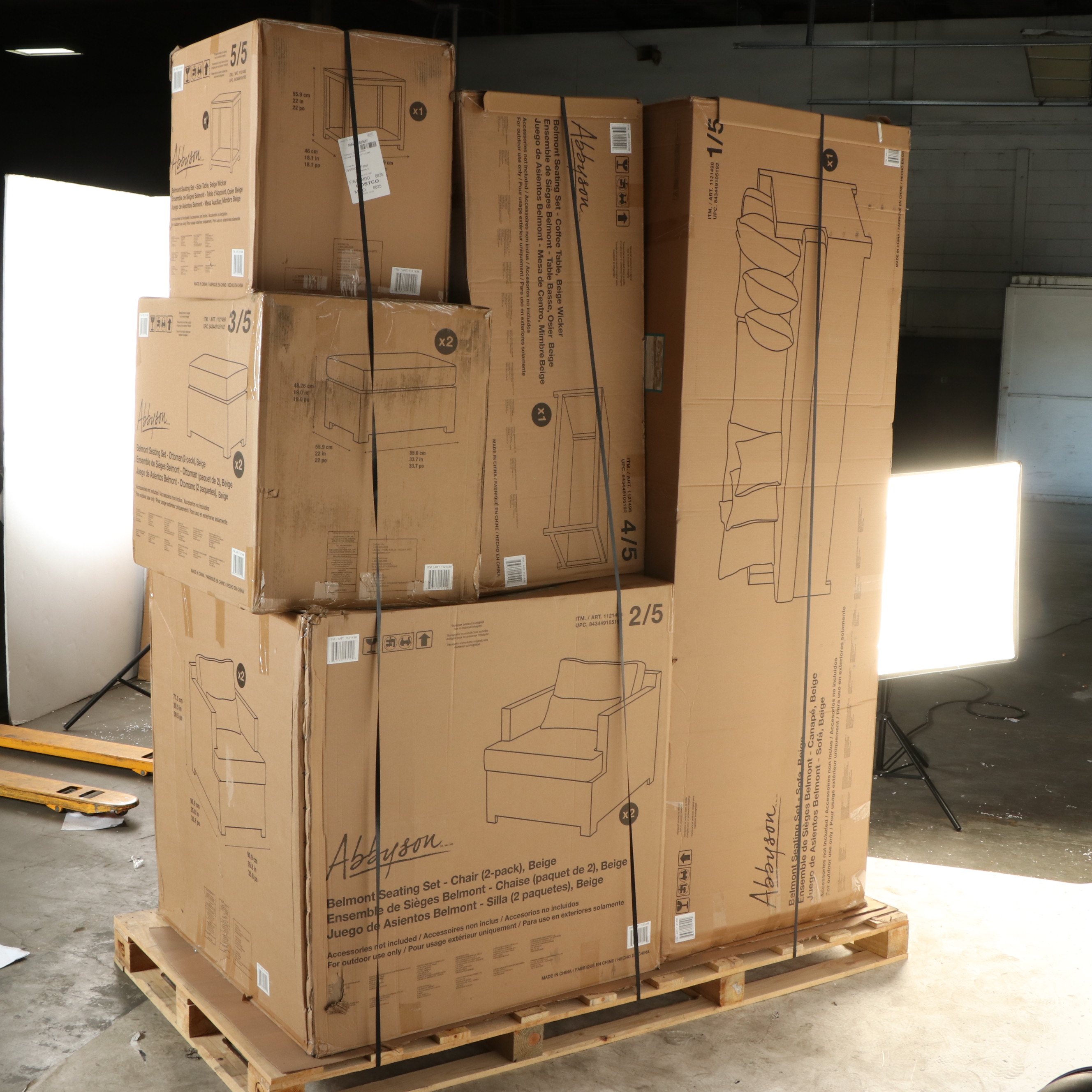 Abbyson Living "Belmont" Seven Piece Patio Seating Set