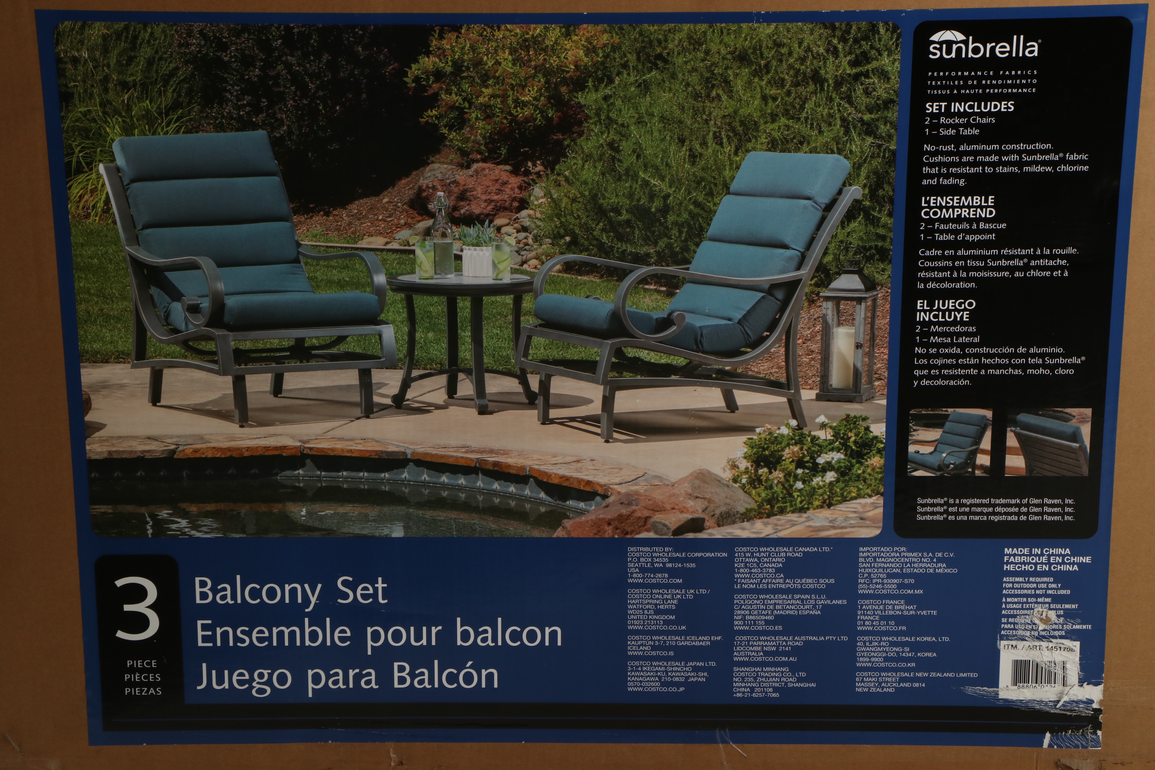 Sunvilla "Monroe" Three-Piece Balcony Set