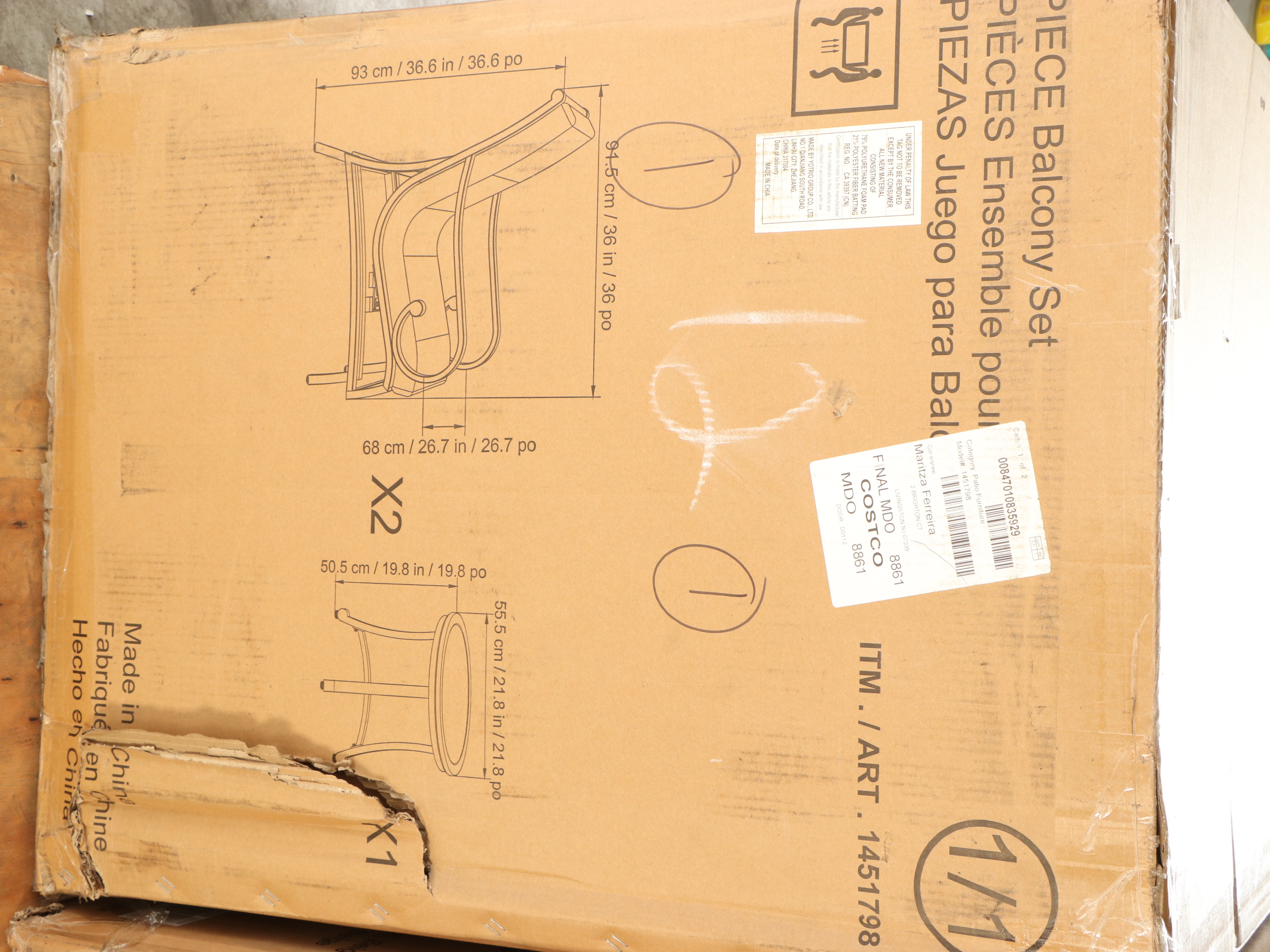 Sunvilla "Monroe" Three-Piece Balcony Set