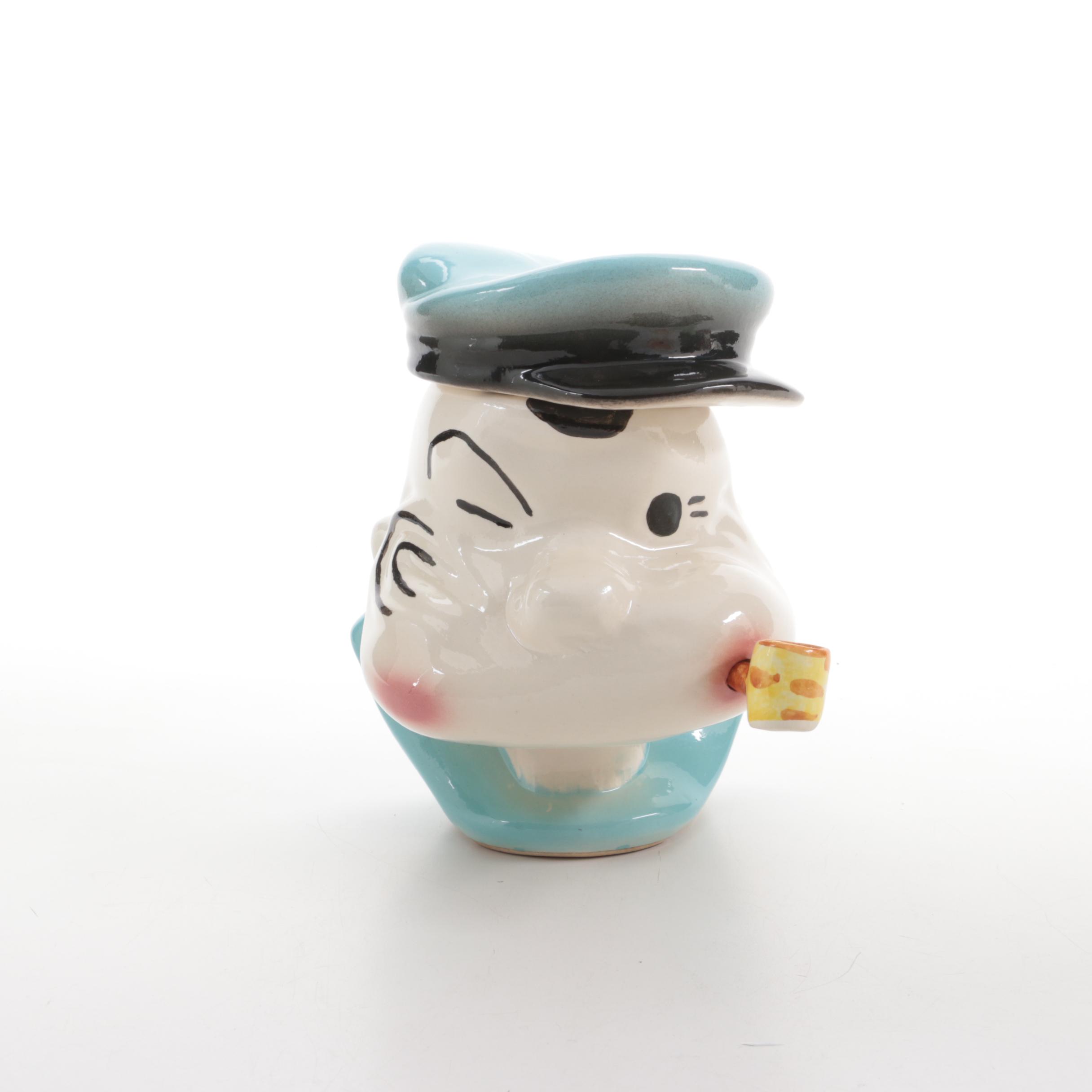 "Popeye" and "Olive Oyl" Ceramic Cookie Jars and Coffee Mug