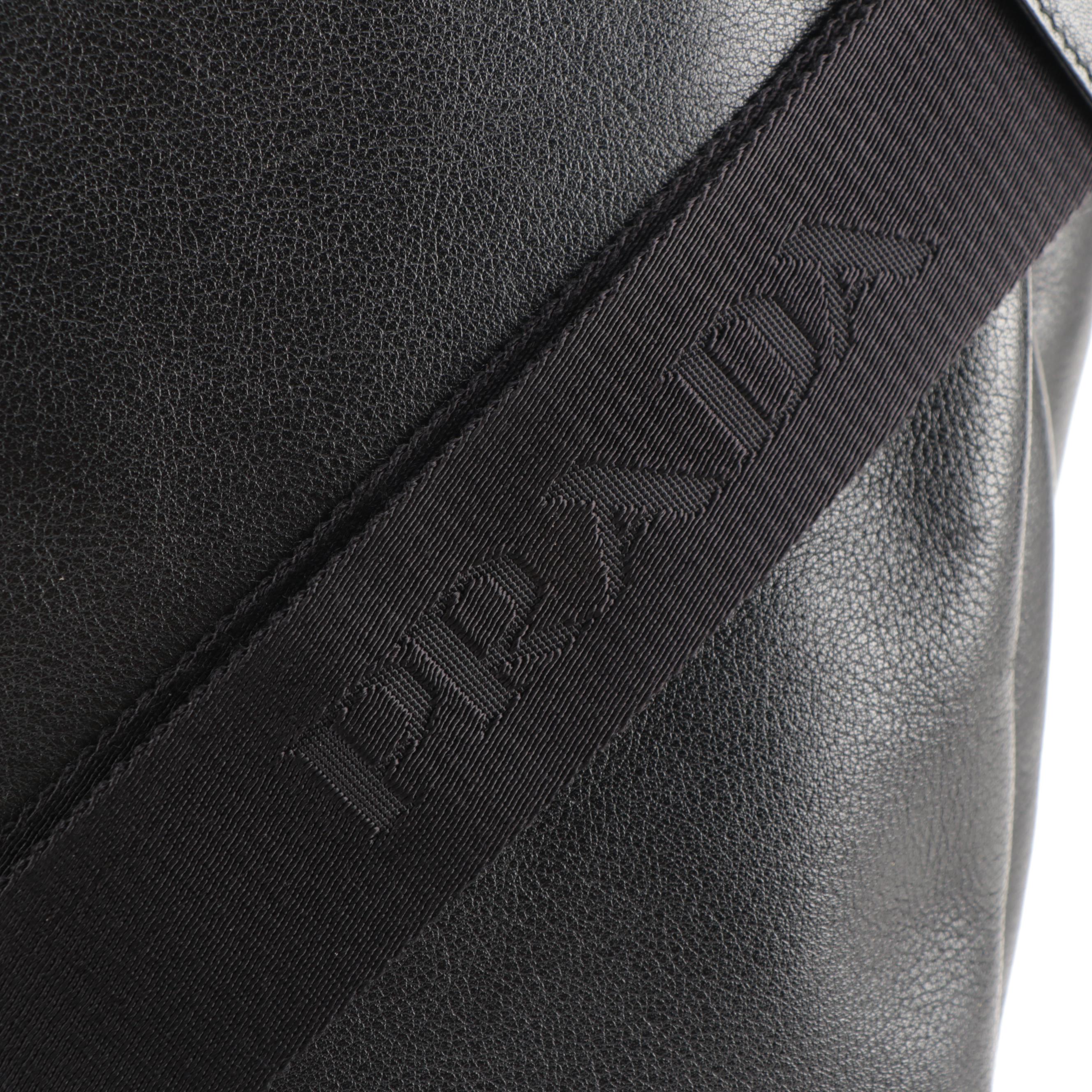 Prada Black Leather Two-Way Shoulder Zip Tote