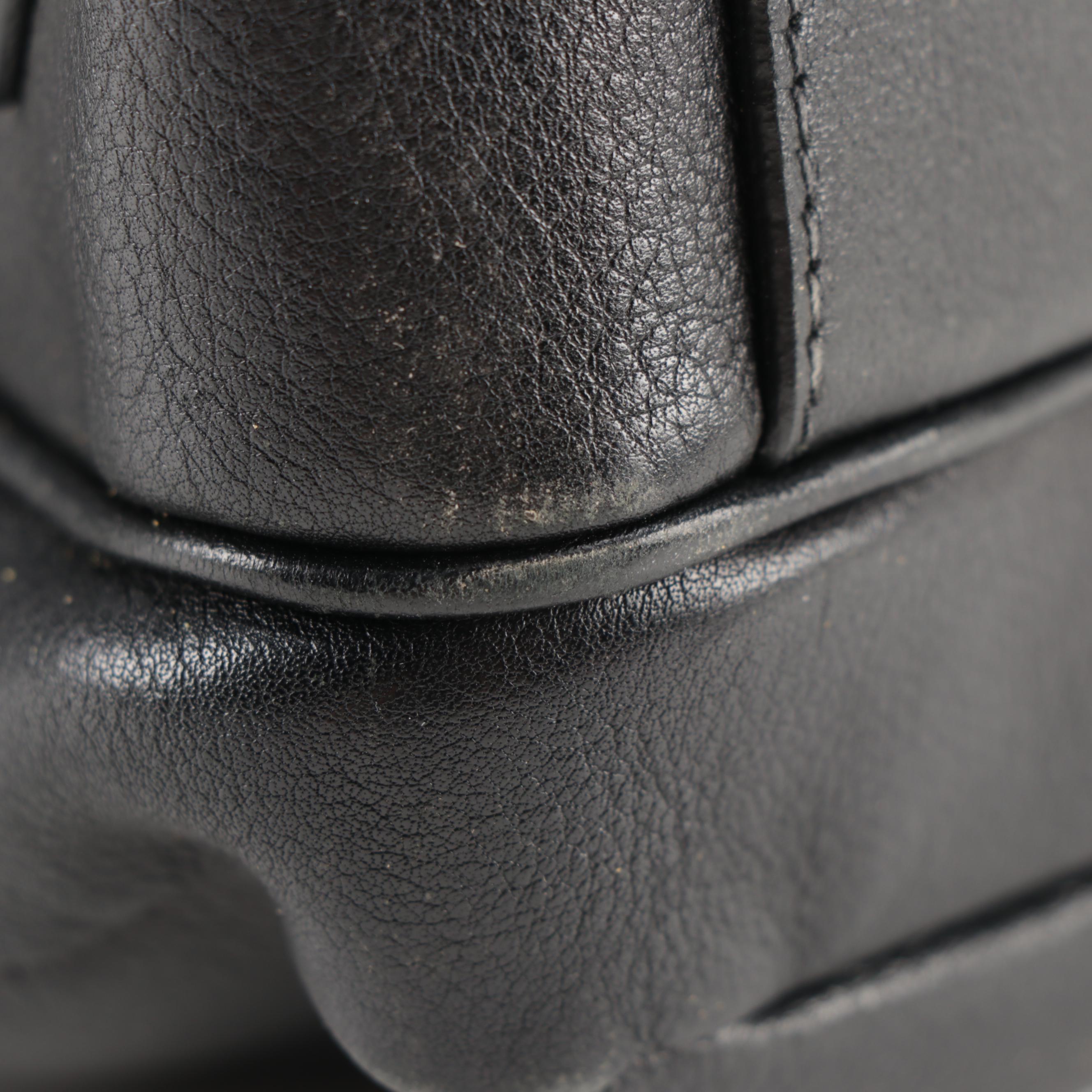 Prada Black Leather Two-Way Shoulder Zip Tote