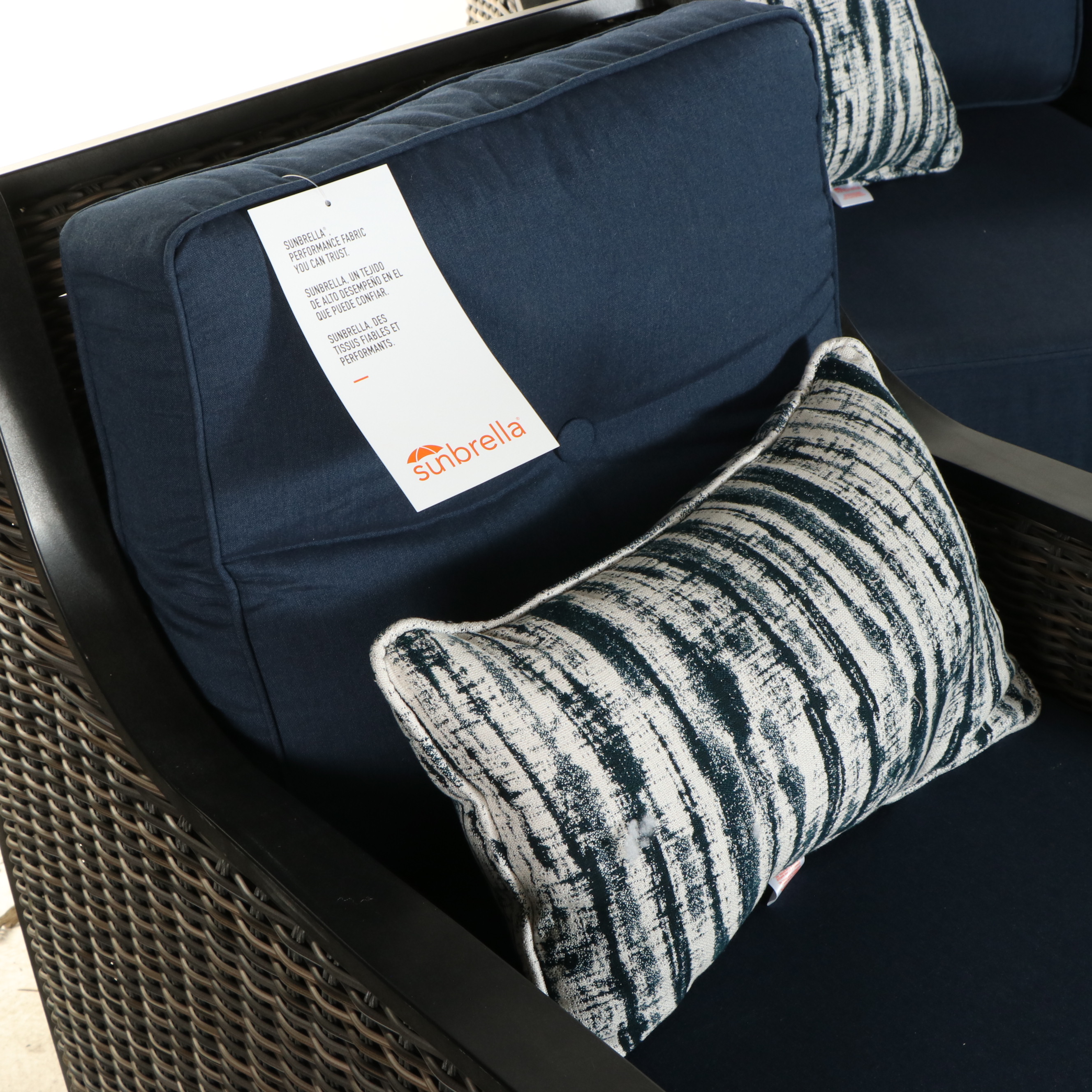 Agio Resin Wicker Upholstered Four-Piece Patio Lounge Set