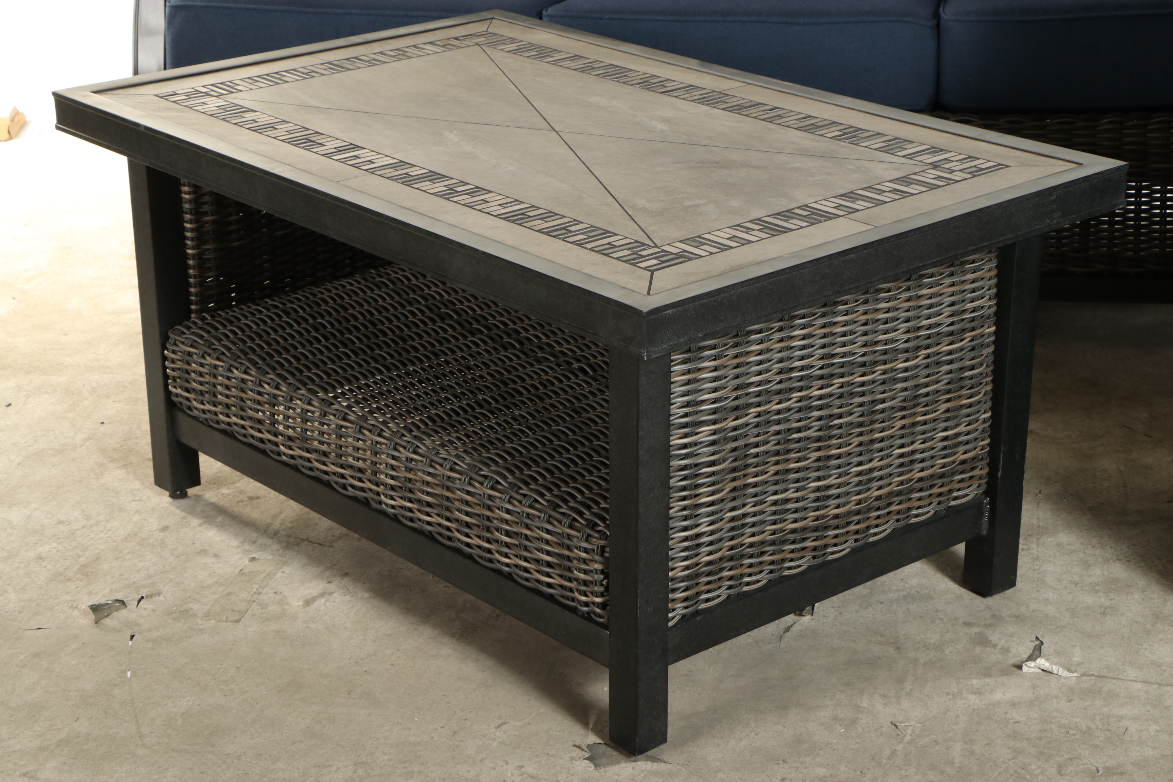 Agio Resin Wicker Upholstered Four-Piece Patio Lounge Set