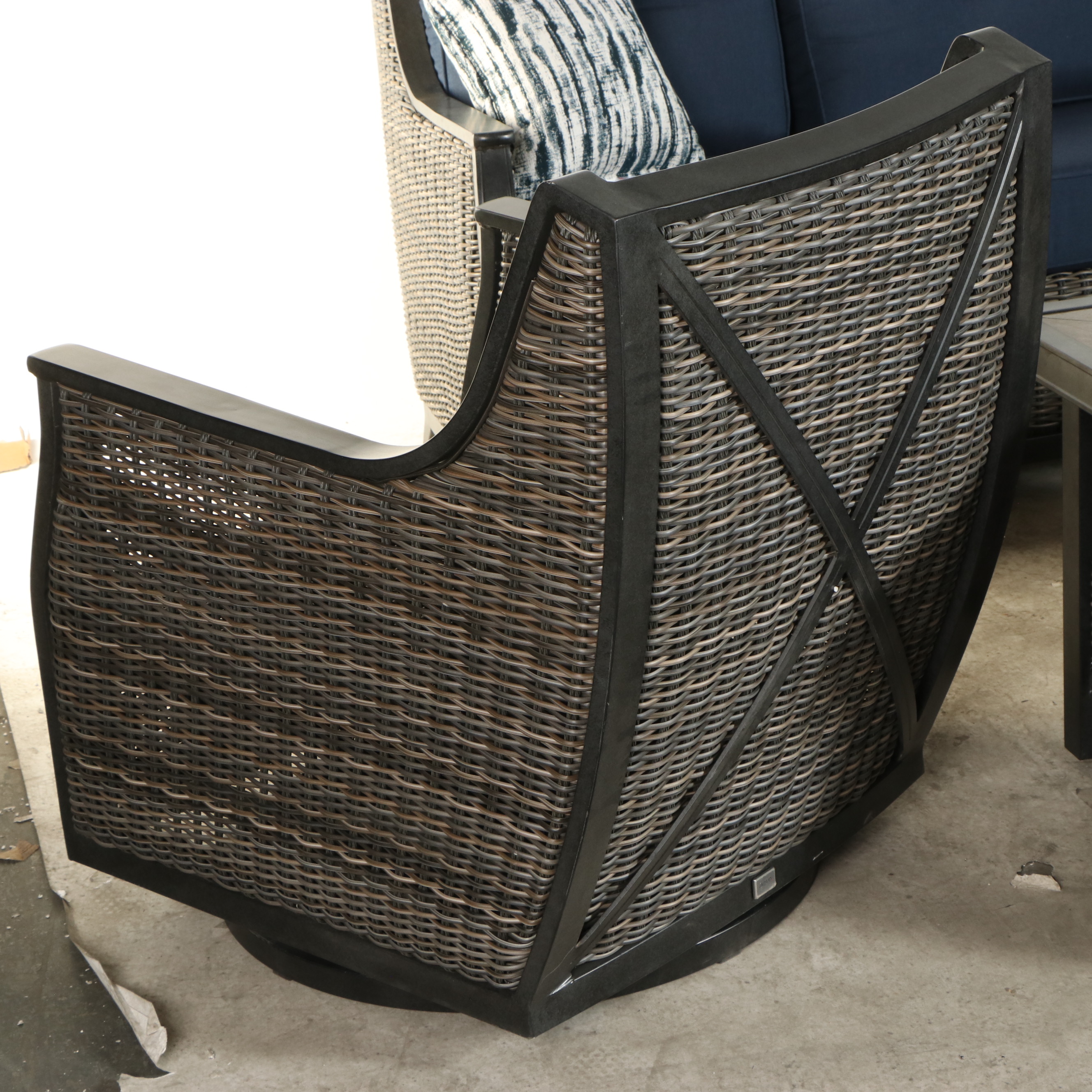 Agio Resin Wicker Upholstered Four-Piece Patio Lounge Set