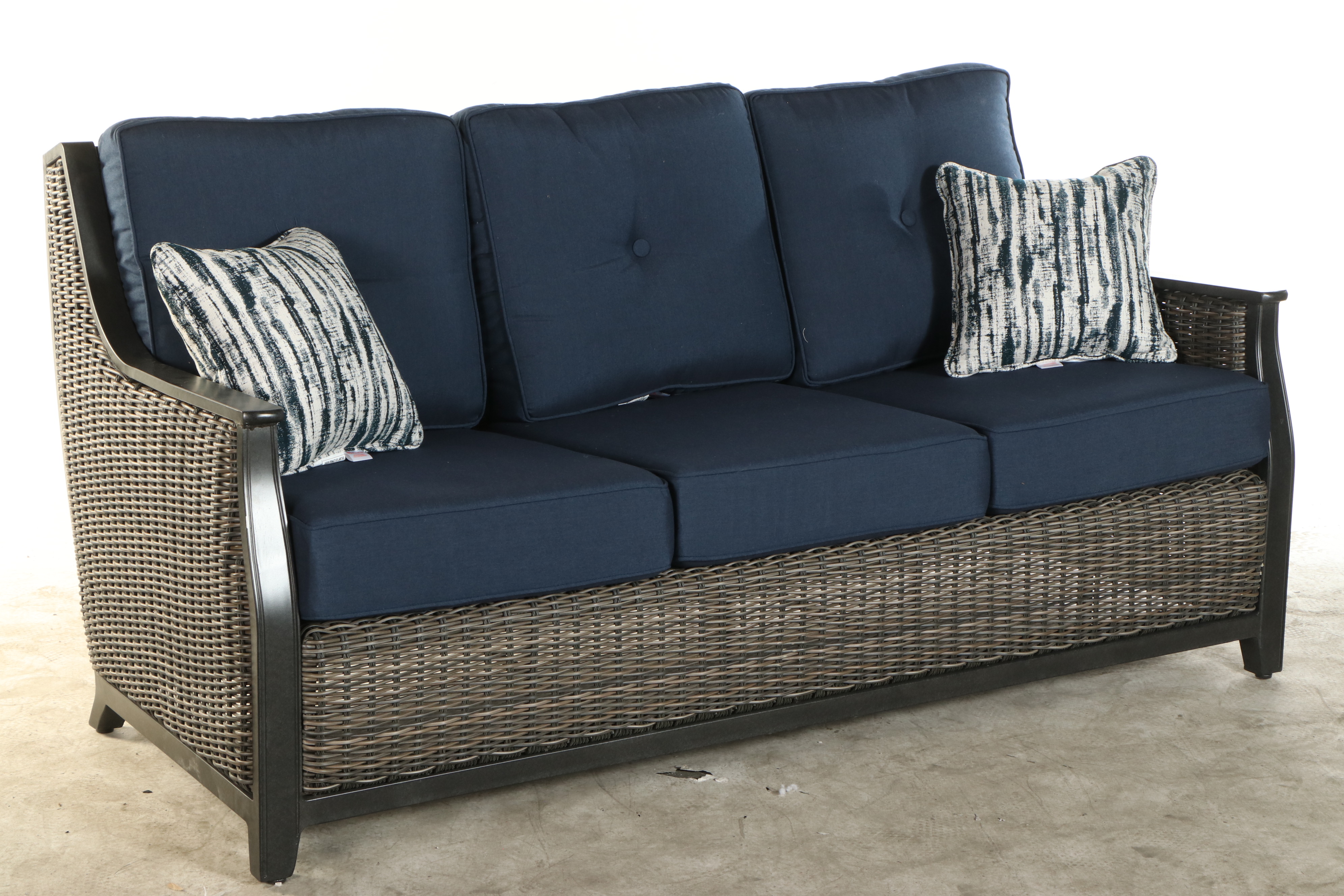 Agio Resin Wicker Upholstered Four-Piece Patio Lounge Set