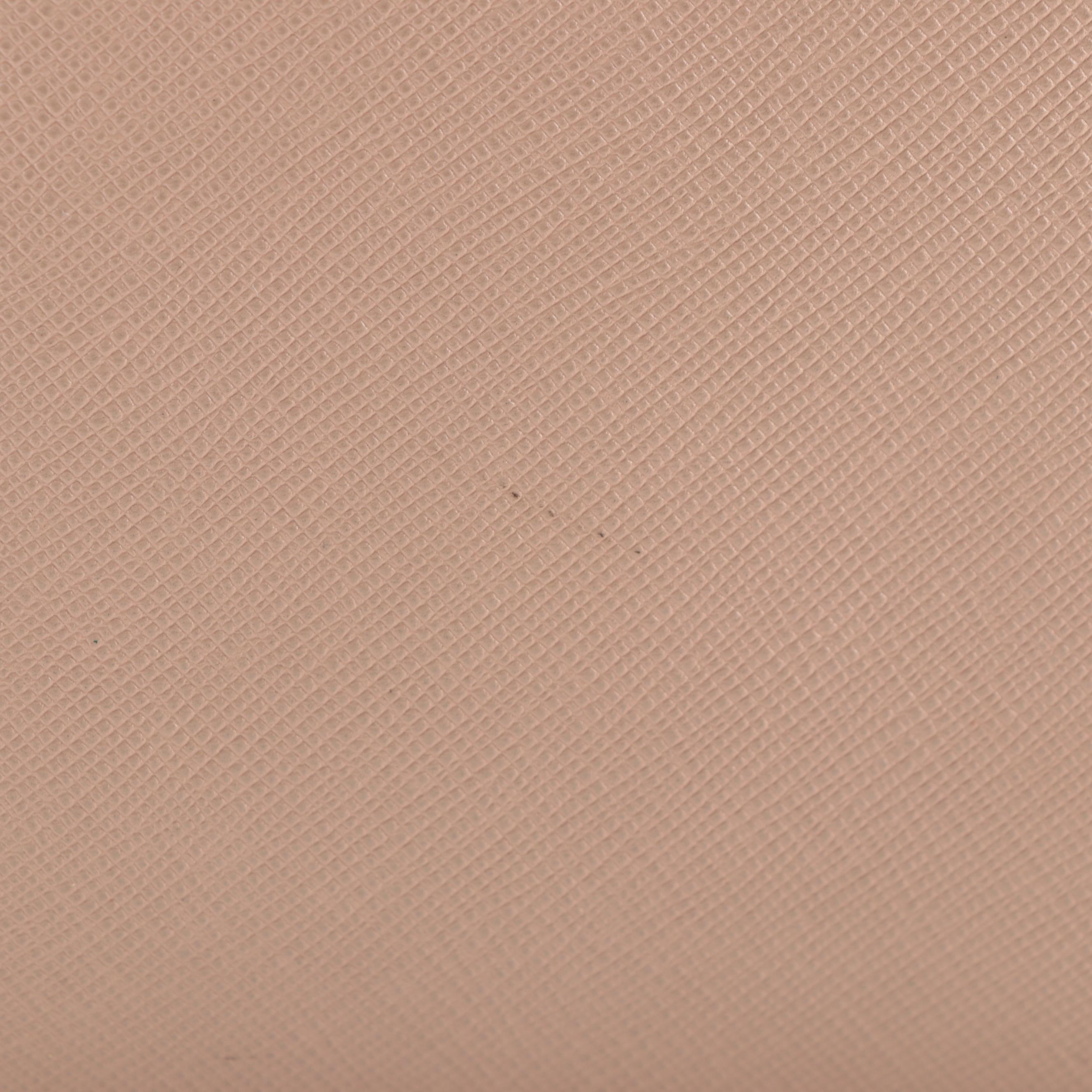 Prada Blush Beige Saffiano Leather Zip Tote