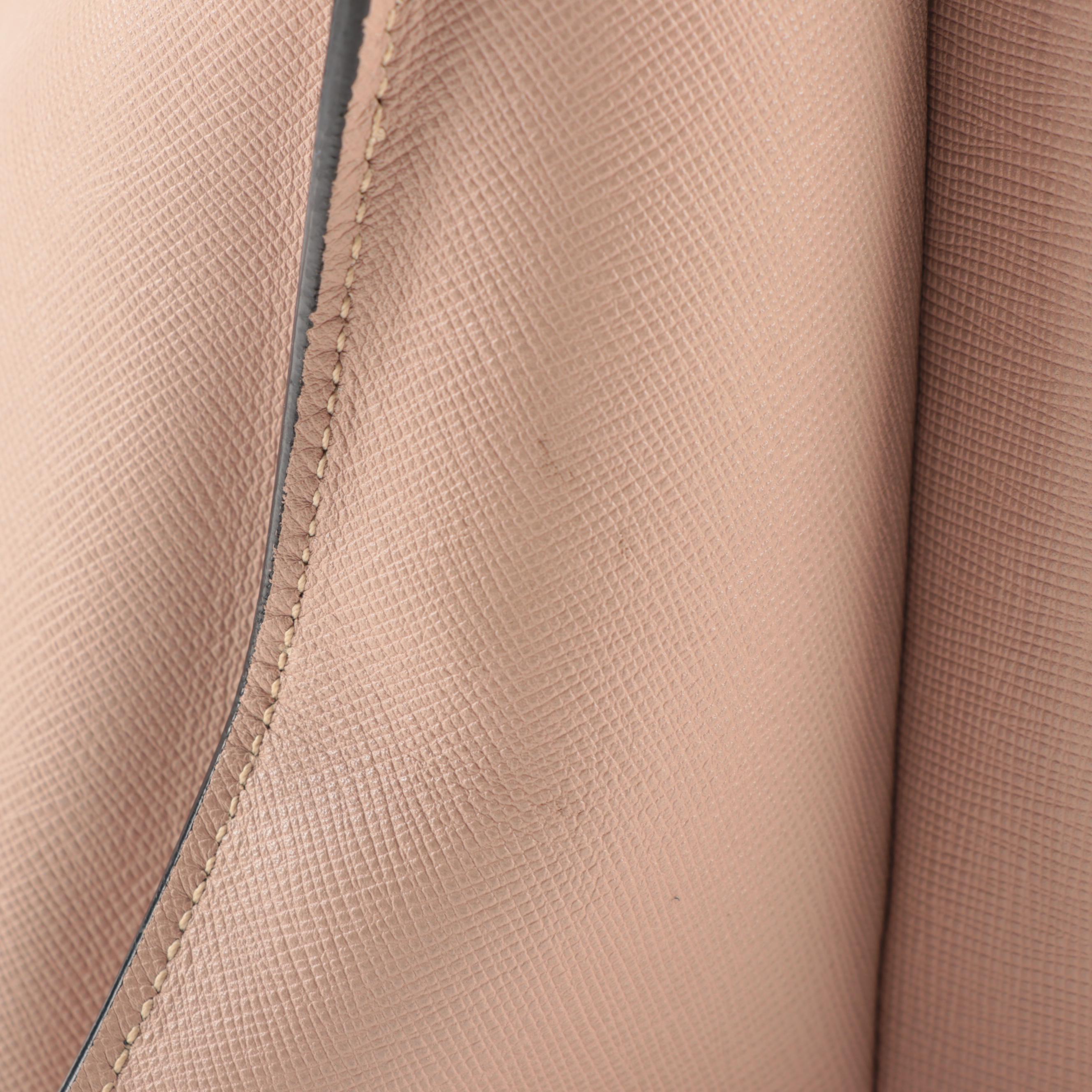 Prada Blush Beige Saffiano Leather Zip Tote