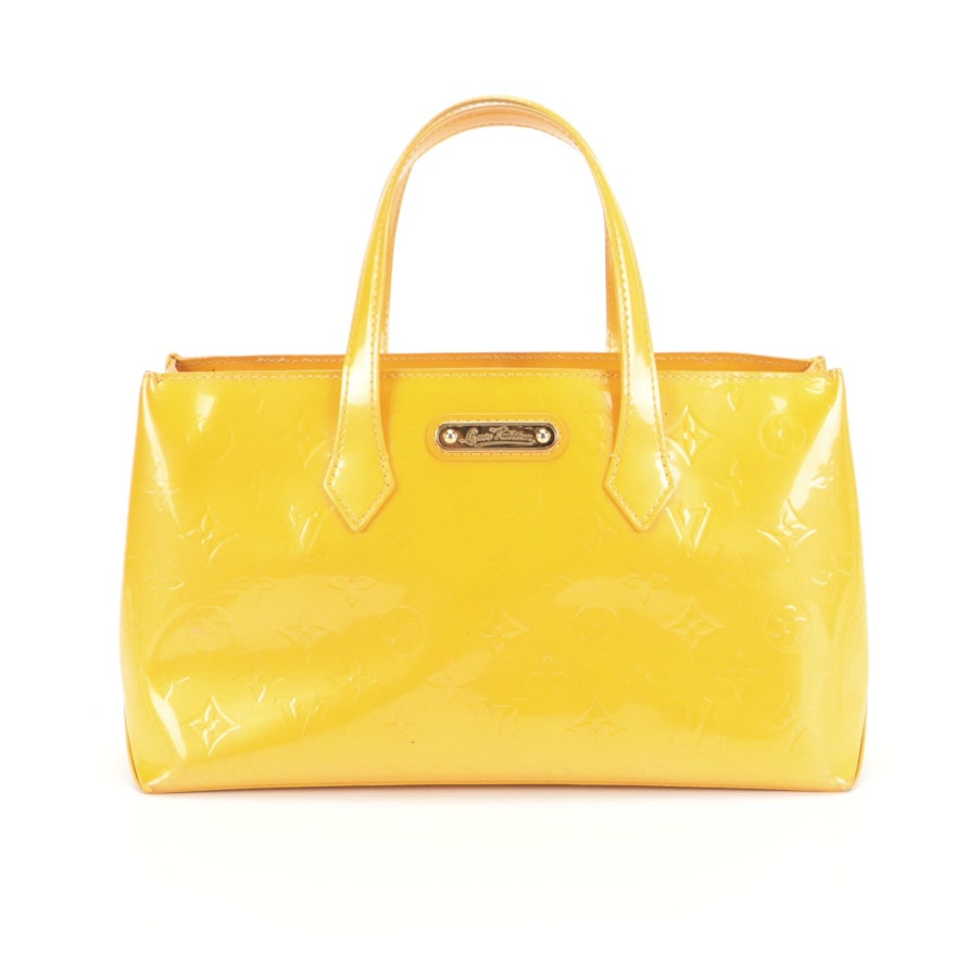 Louis Vuitton Wilshire PM in Jaune Passion Monogram Vernis Leather