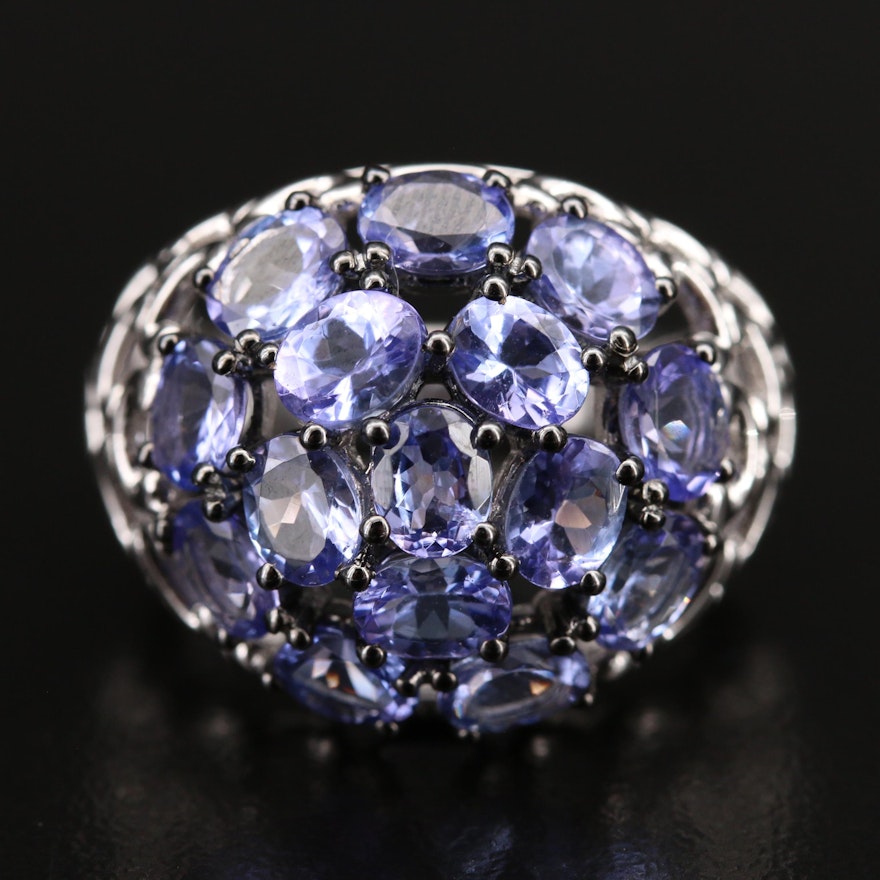 Sterling Silver Tanzanite Dome Ring