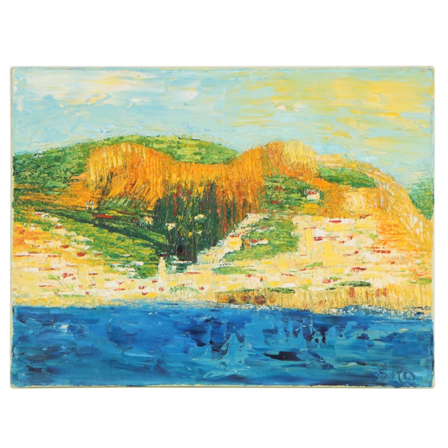 Coastal Landscape Acrylic Painting "Amalfi 2nd Time Around"