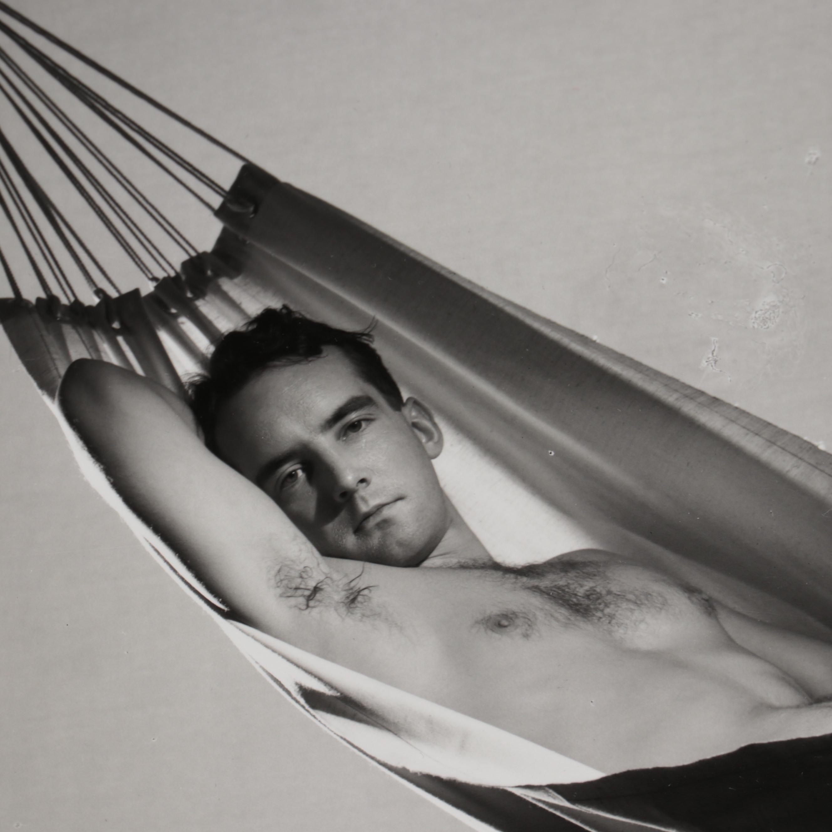 George Platt Lynes Silver Gelatin of Male Nude Reclining in Hammock
