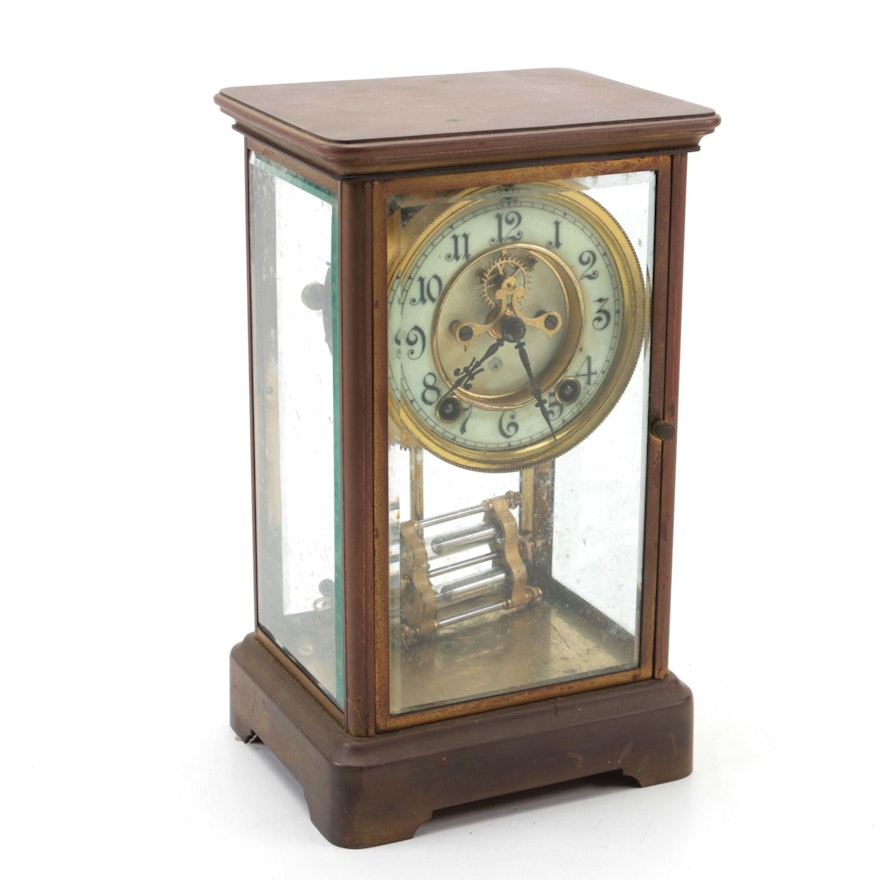 Ansonia Brass Mantel Clock, Early 20th Century