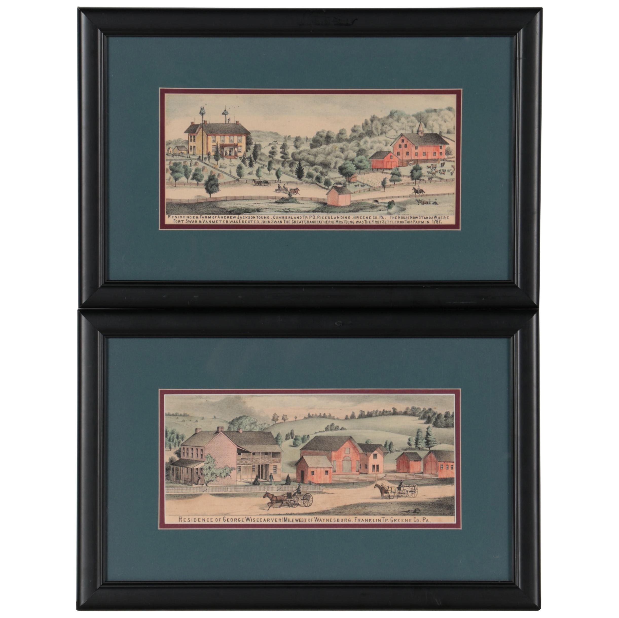 "Caldwell's Illustrated Historical Centennial Atlas" Lithographs, 1876