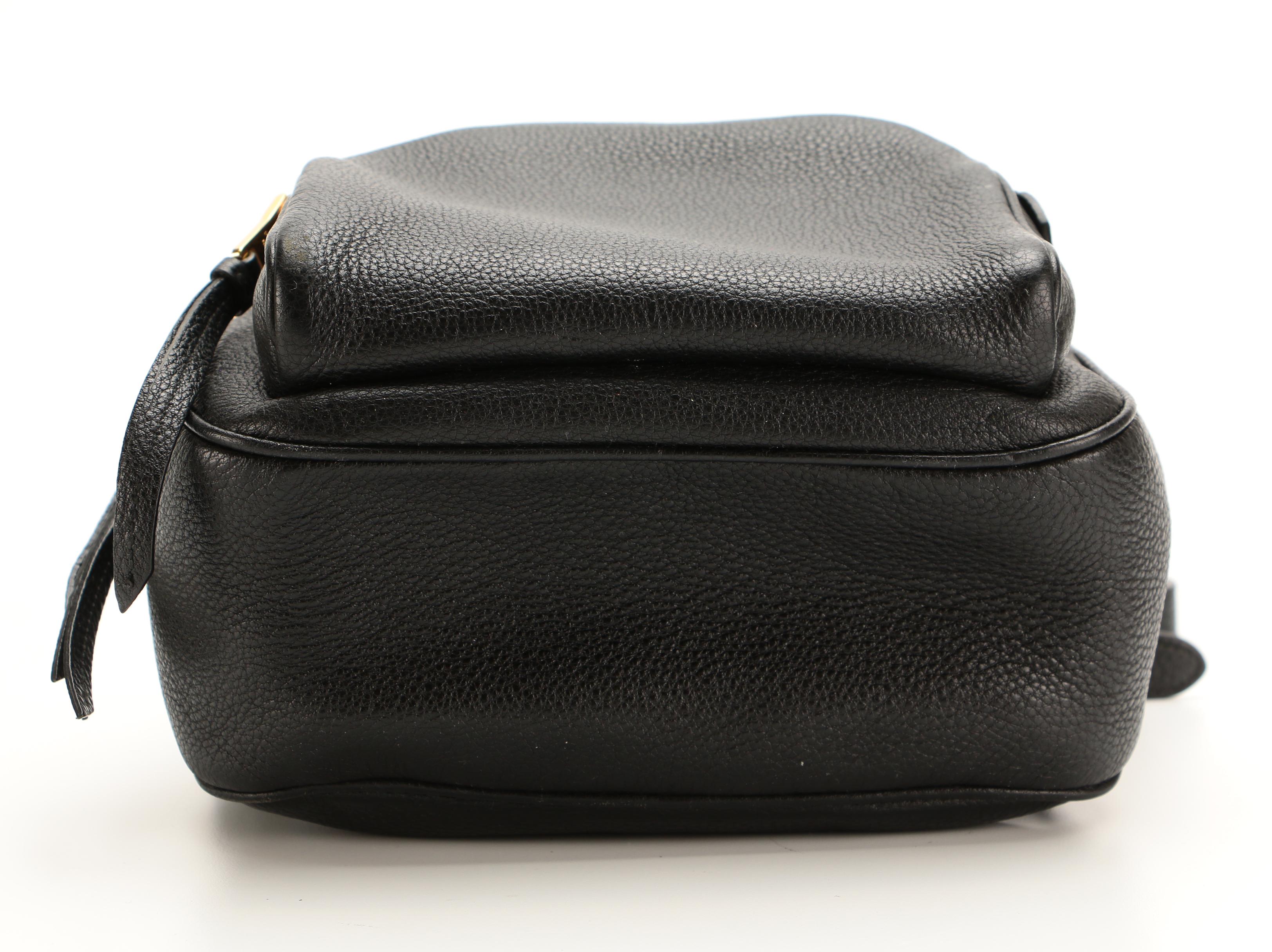 Prada Double-Zip Backpack in Black Vitello Daino Leather