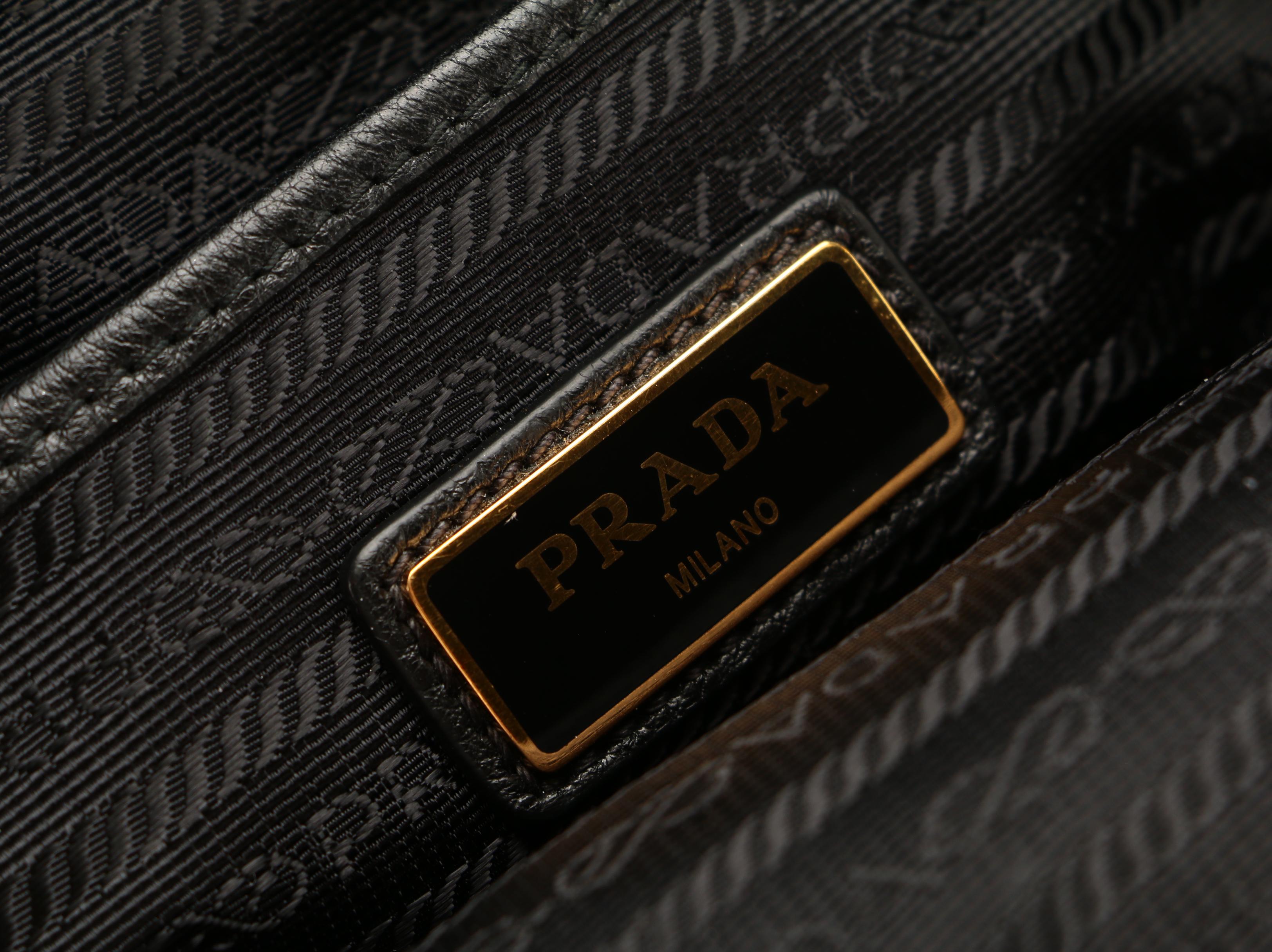Prada Double-Zip Backpack in Black Vitello Daino Leather