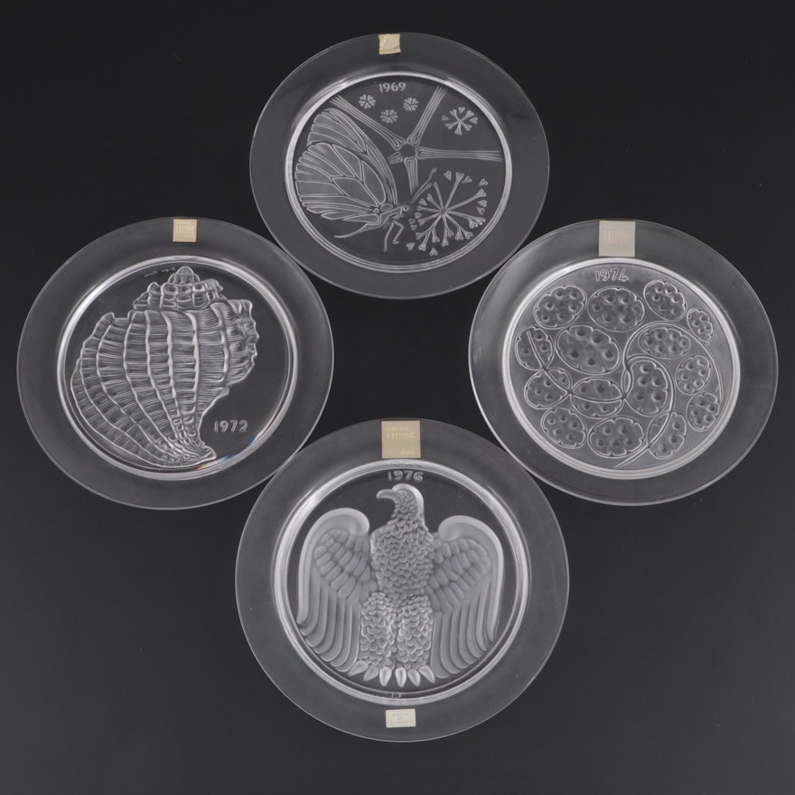 Lalique Crystal Annual Plates, Late 20th Century