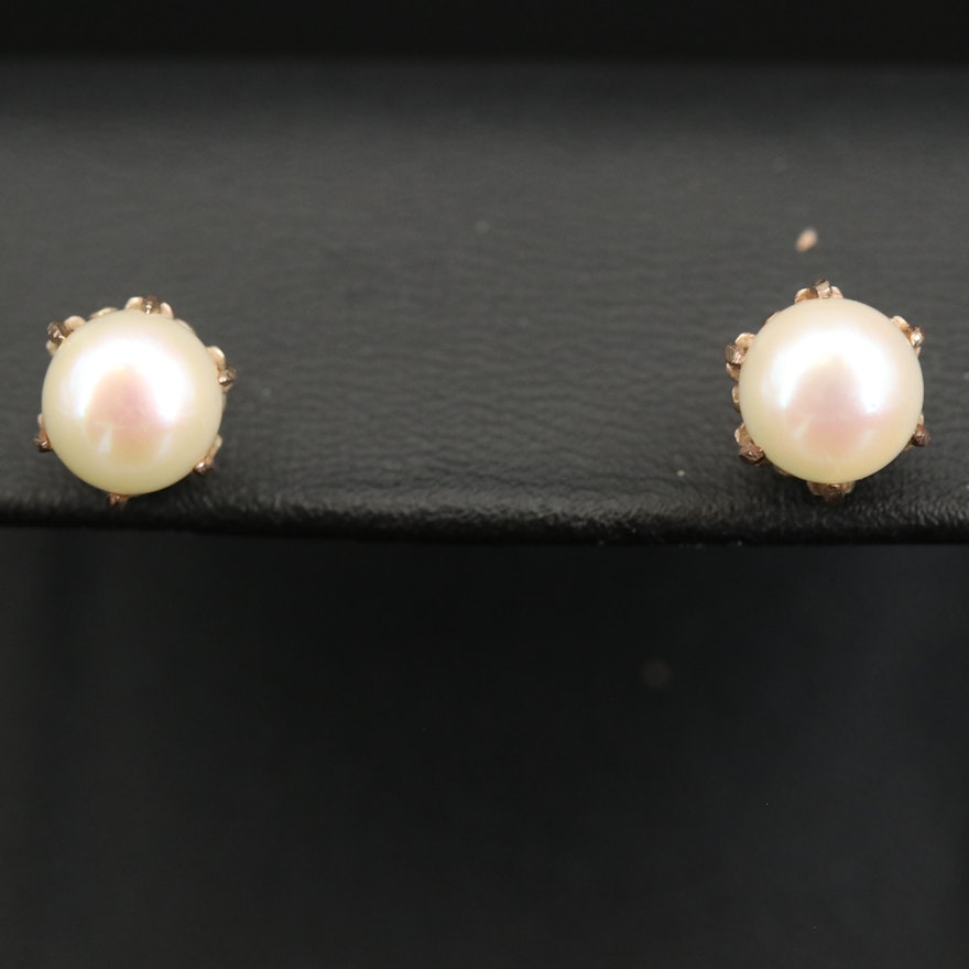 10K Pearl Stud Earrings