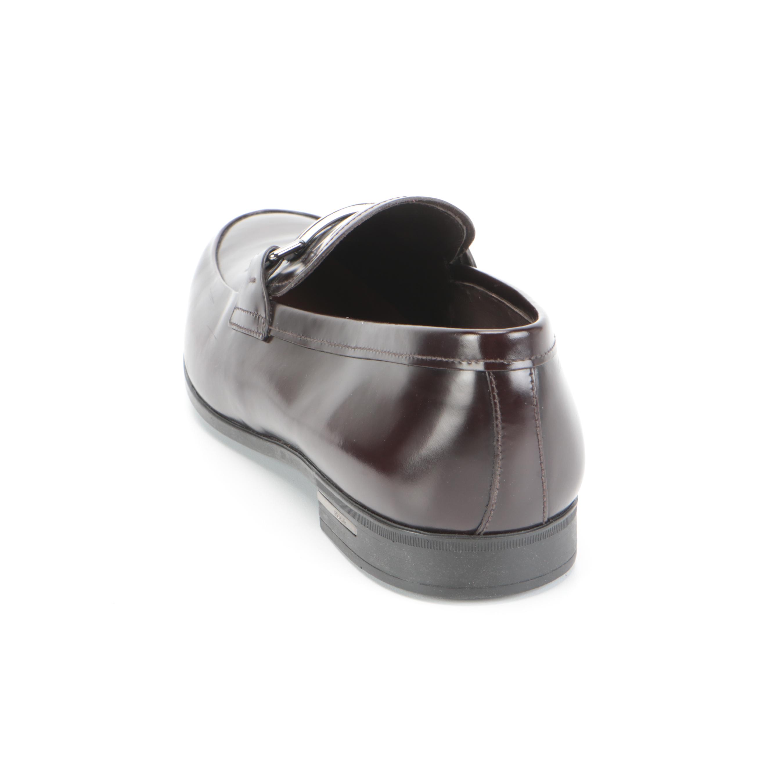 Men's Prada Dress Loafers in Brown Calfskin Leather