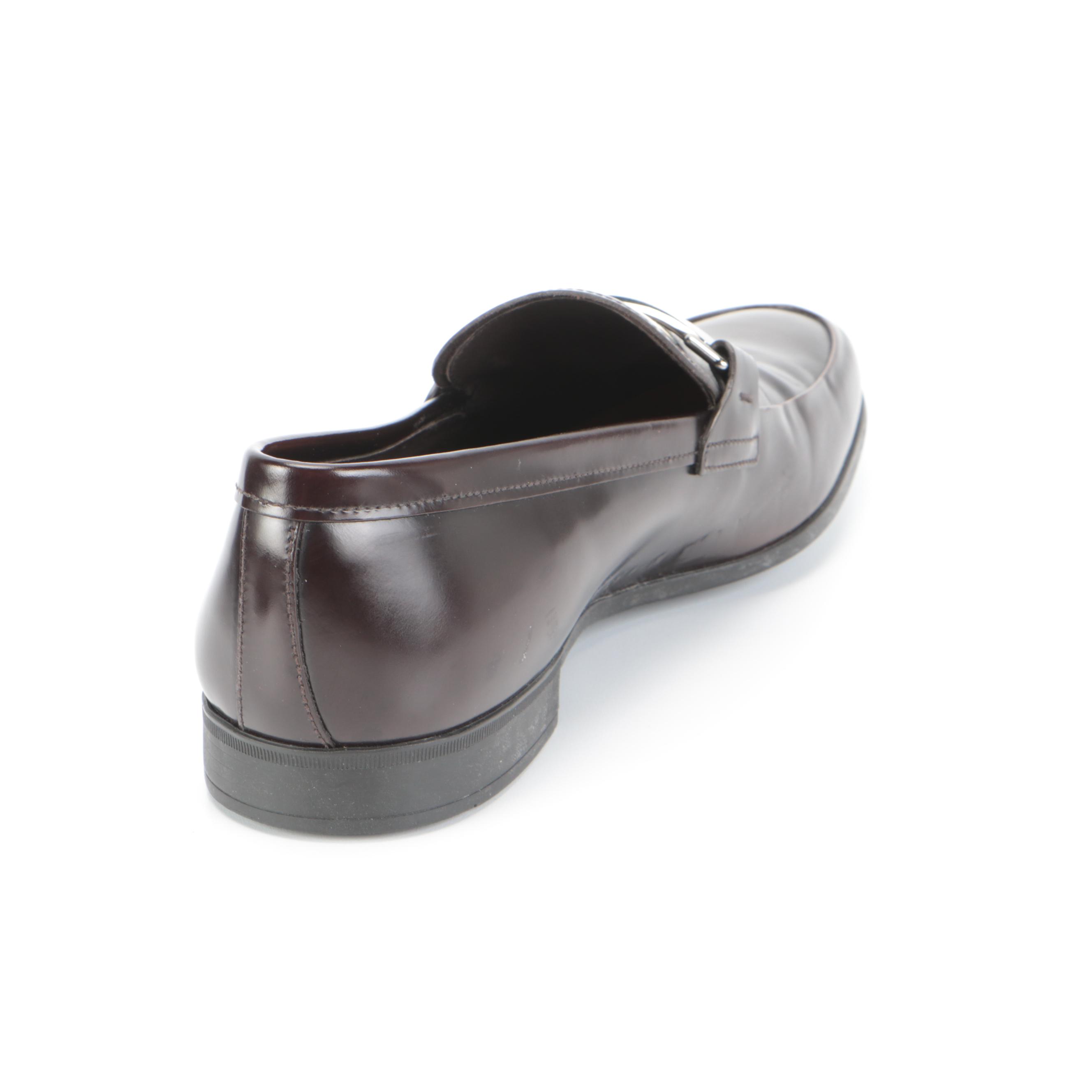 Men's Prada Dress Loafers in Brown Calfskin Leather