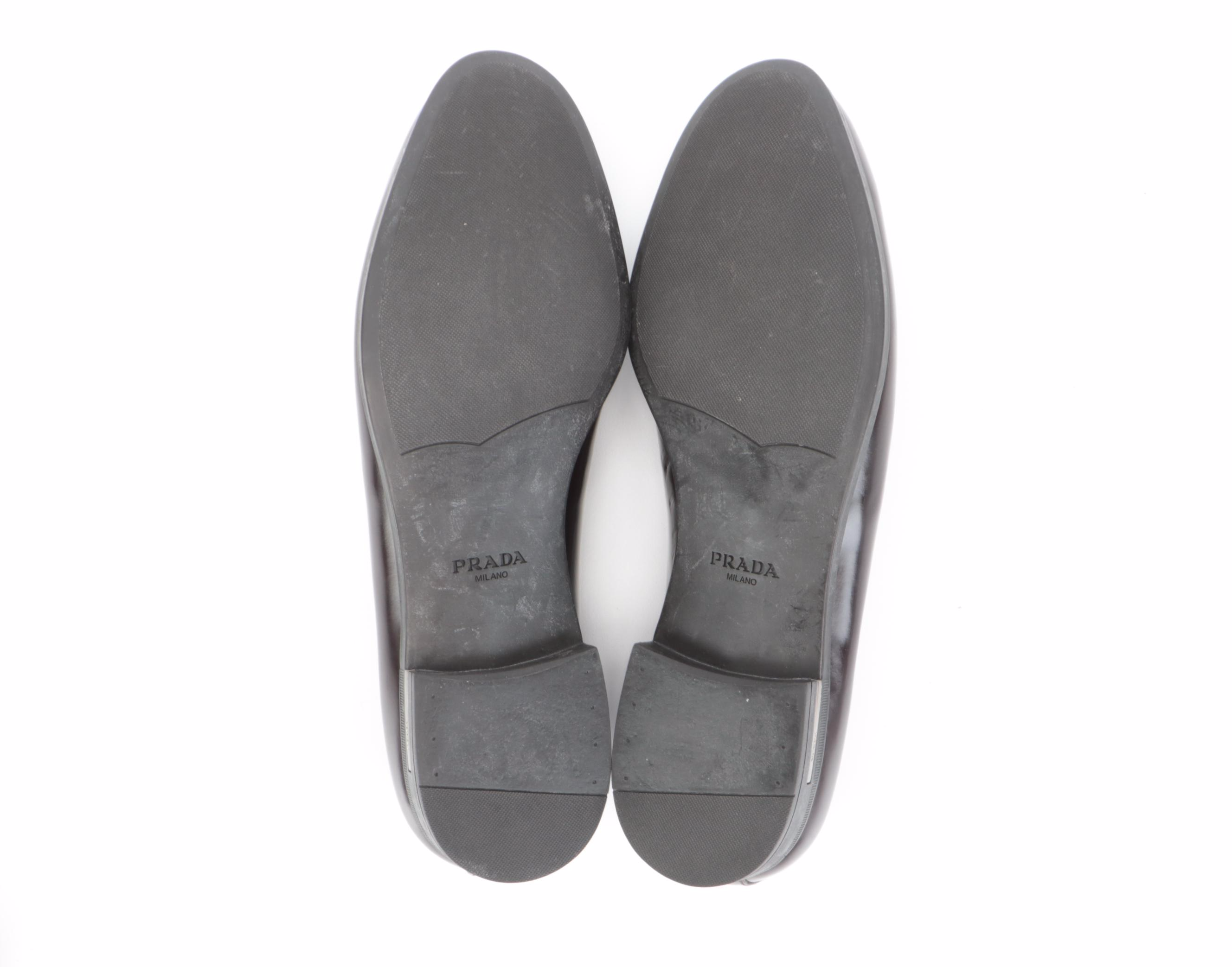 Men's Prada Dress Loafers in Brown Calfskin Leather