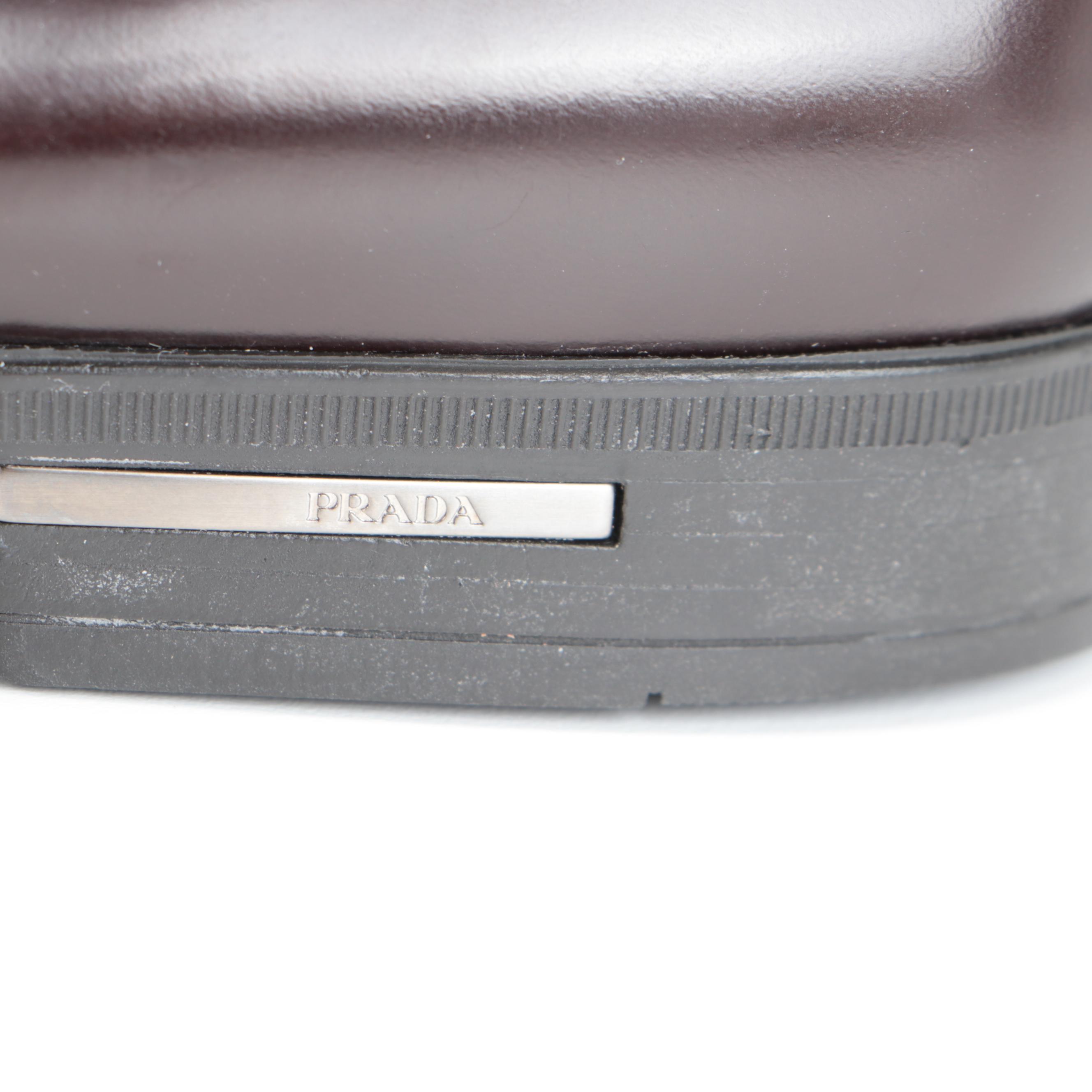 Men's Prada Dress Loafers in Brown Calfskin Leather