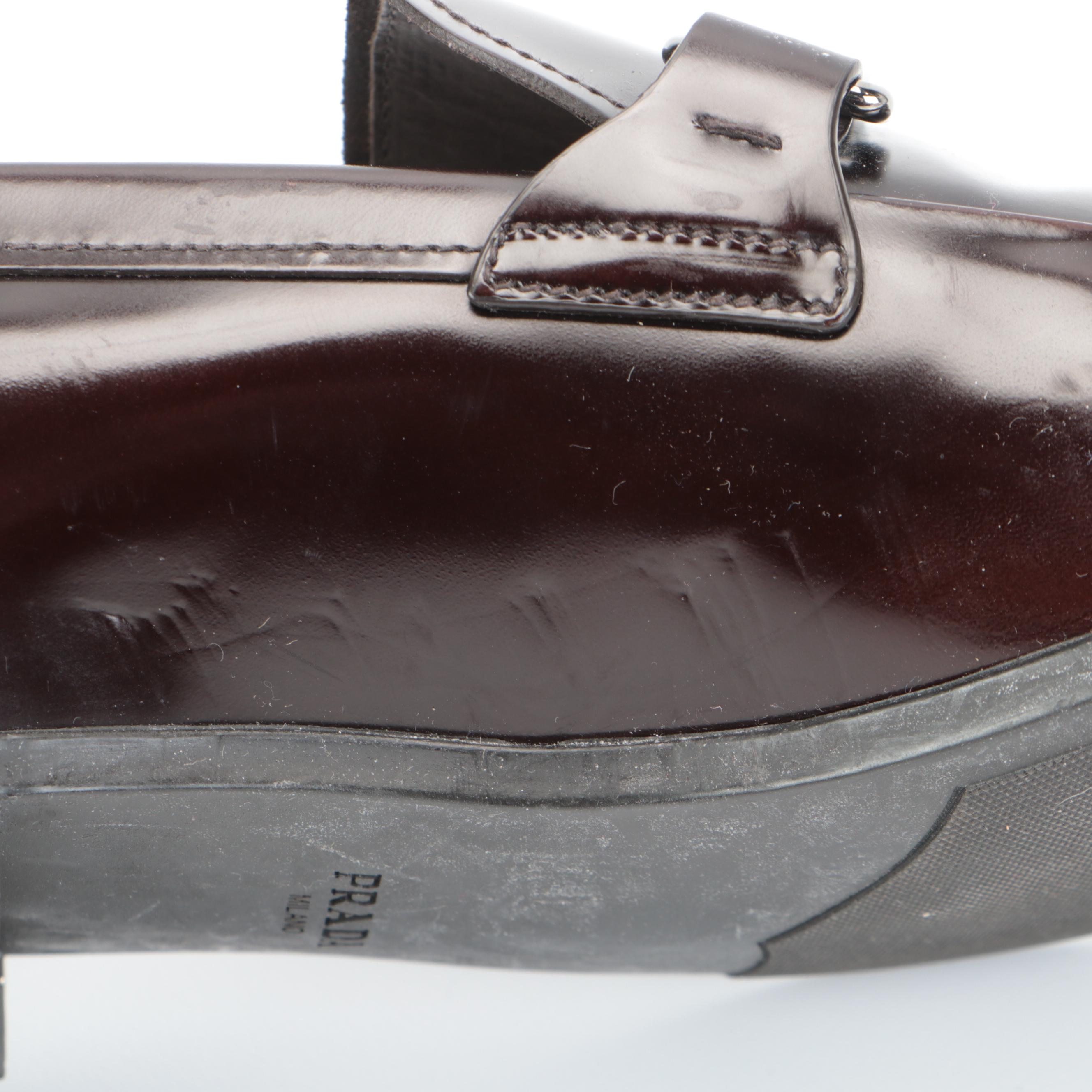 Men's Prada Dress Loafers in Brown Calfskin Leather