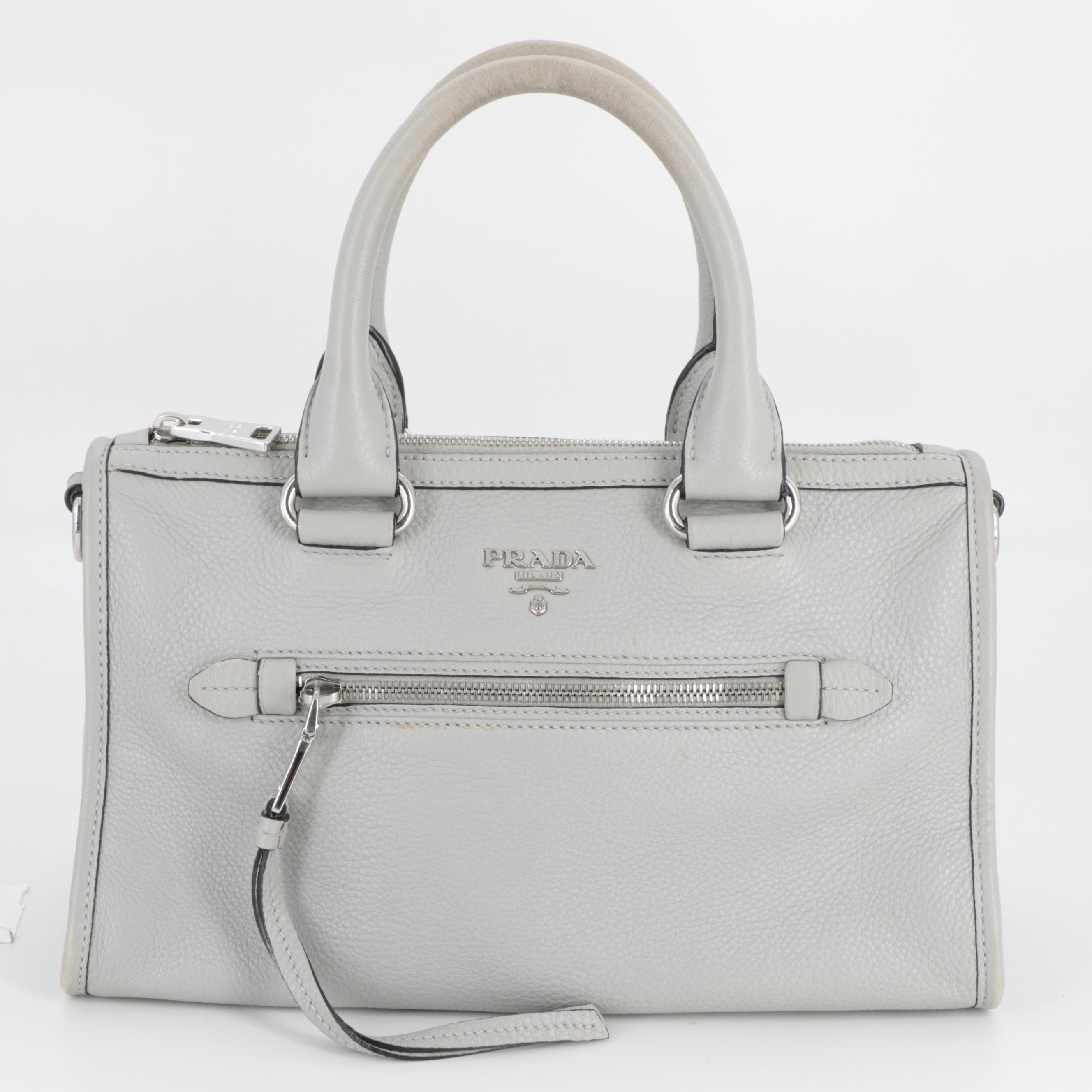 Prada Two-Way Bauletto Bag in Nube Vitello Phenix Leather