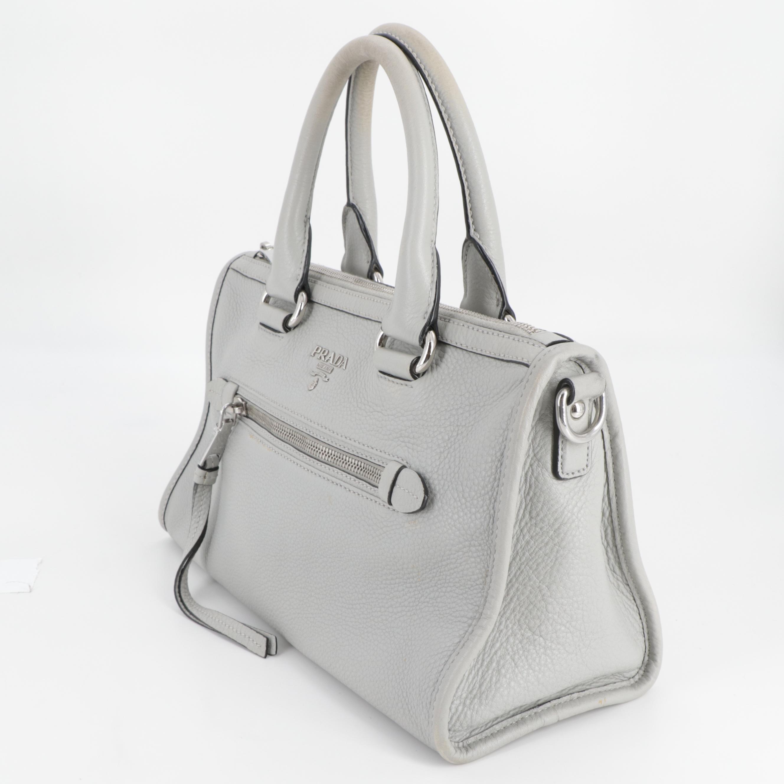 Prada Two-Way Bauletto Bag in Nube Vitello Phenix Leather