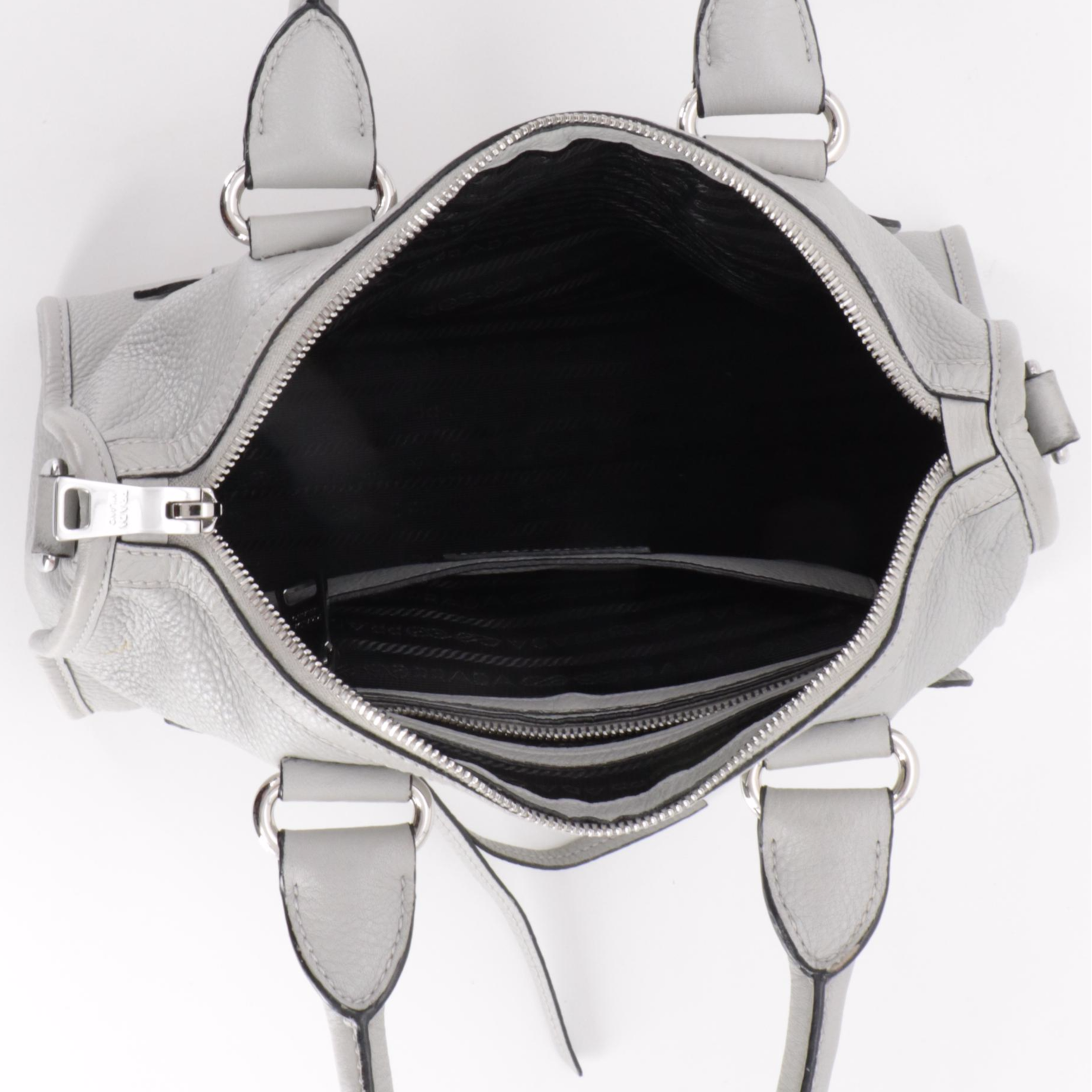 Prada Two-Way Bauletto Bag in Nube Vitello Phenix Leather