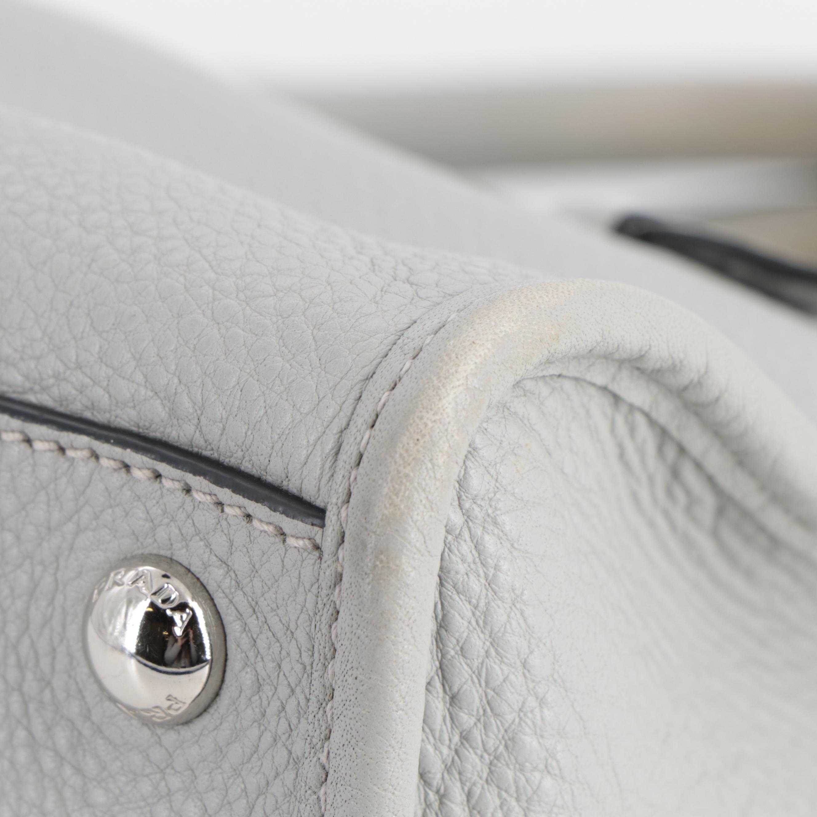 Prada Two-Way Bauletto Bag in Nube Vitello Phenix Leather