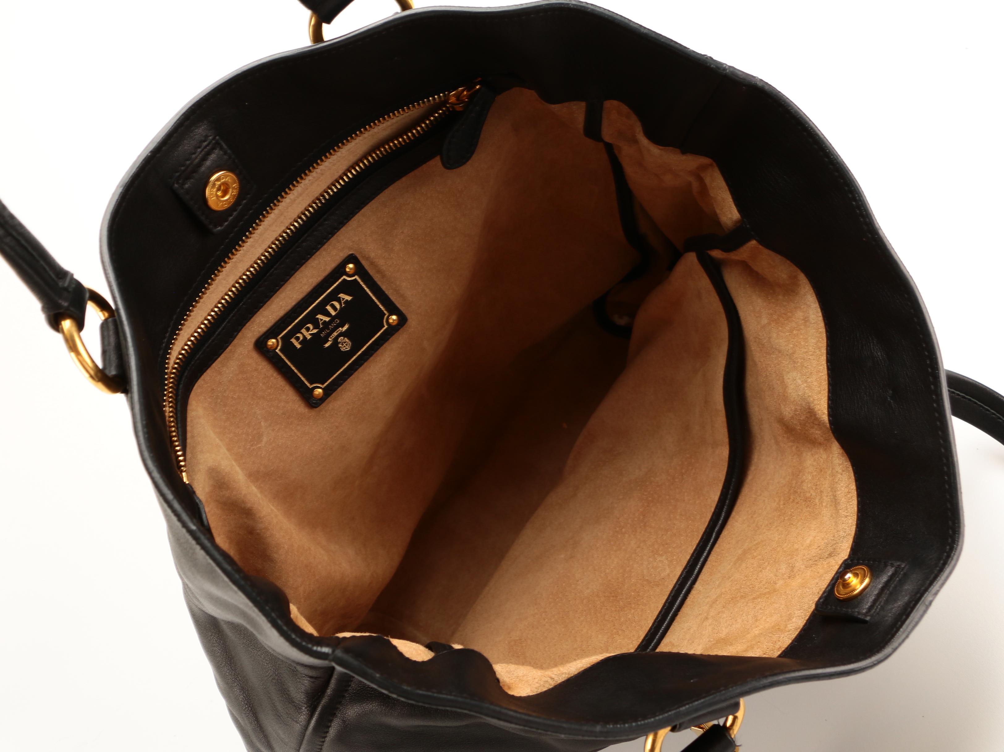 Prada Shoulder Bag in Black Leather