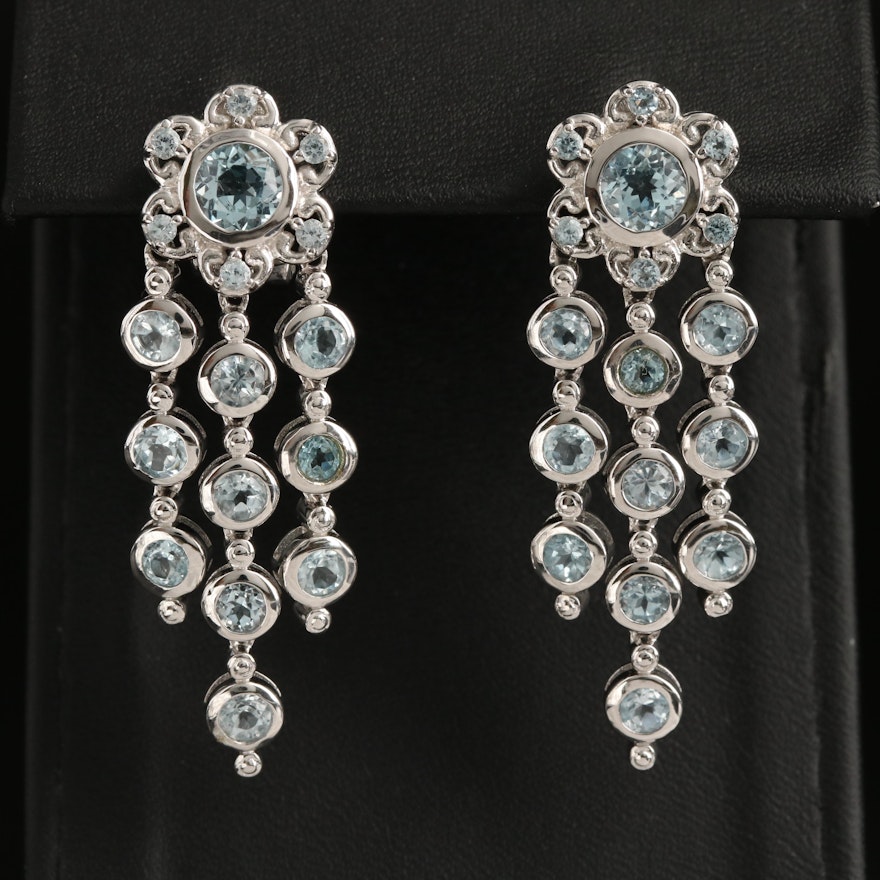 Sterling Sky Blue Topaz Chandelier Earrings