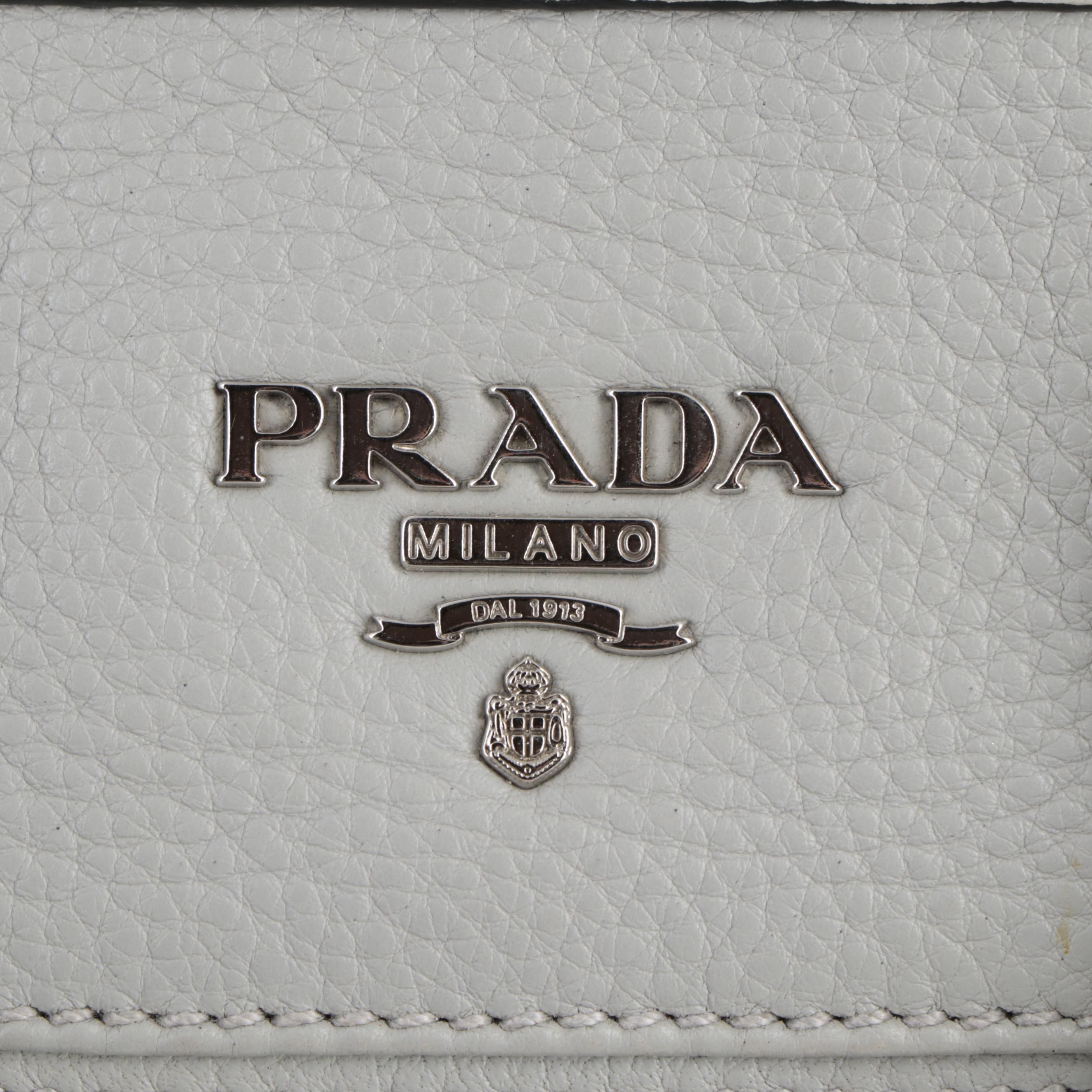 Prada Two-Way Bauletto Bag in Nube Vitello Phenix Leather