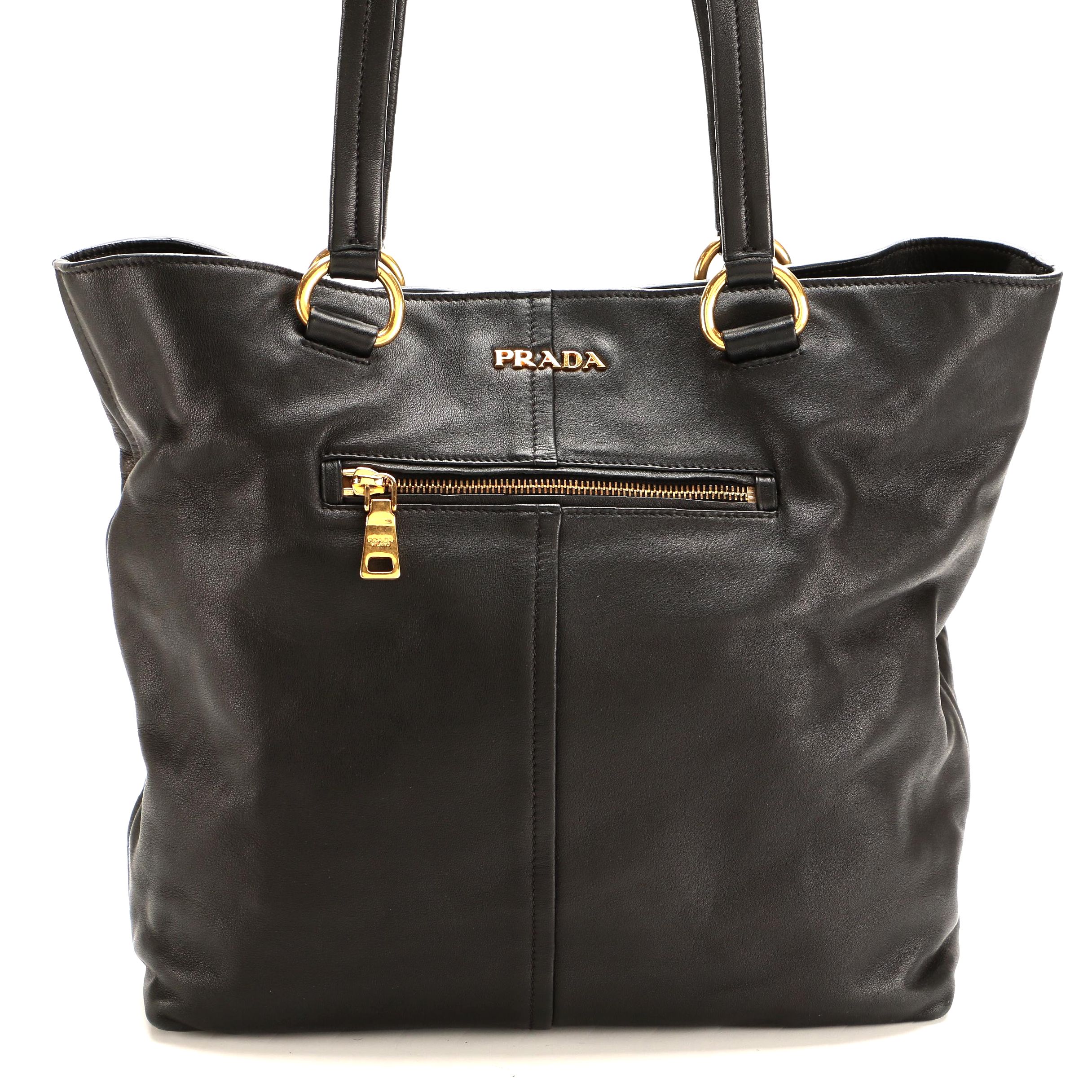 Prada Shoulder Bag in Black Leather