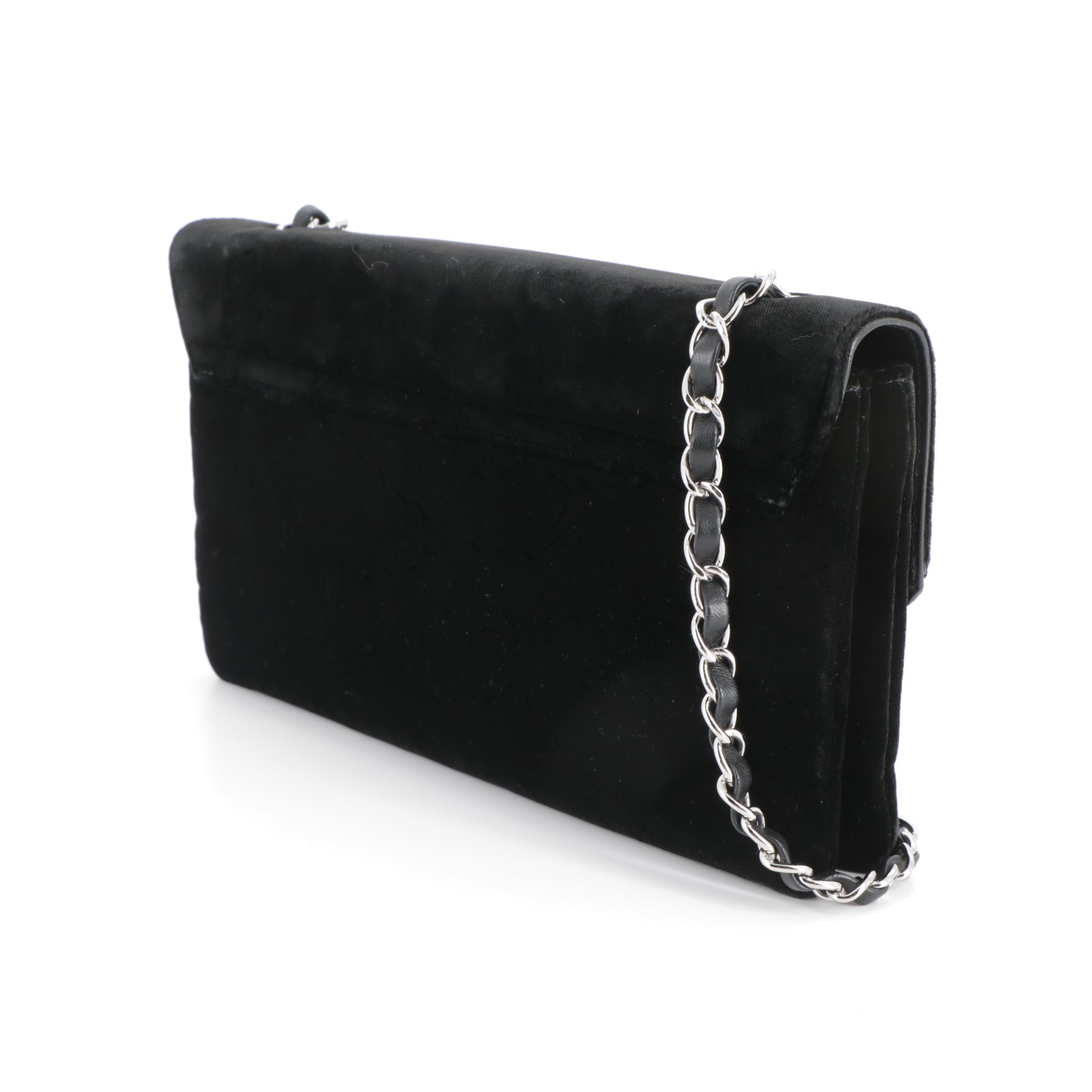 Chanel Camellia No. 5 Flap Bag in Black Velvet and Leather